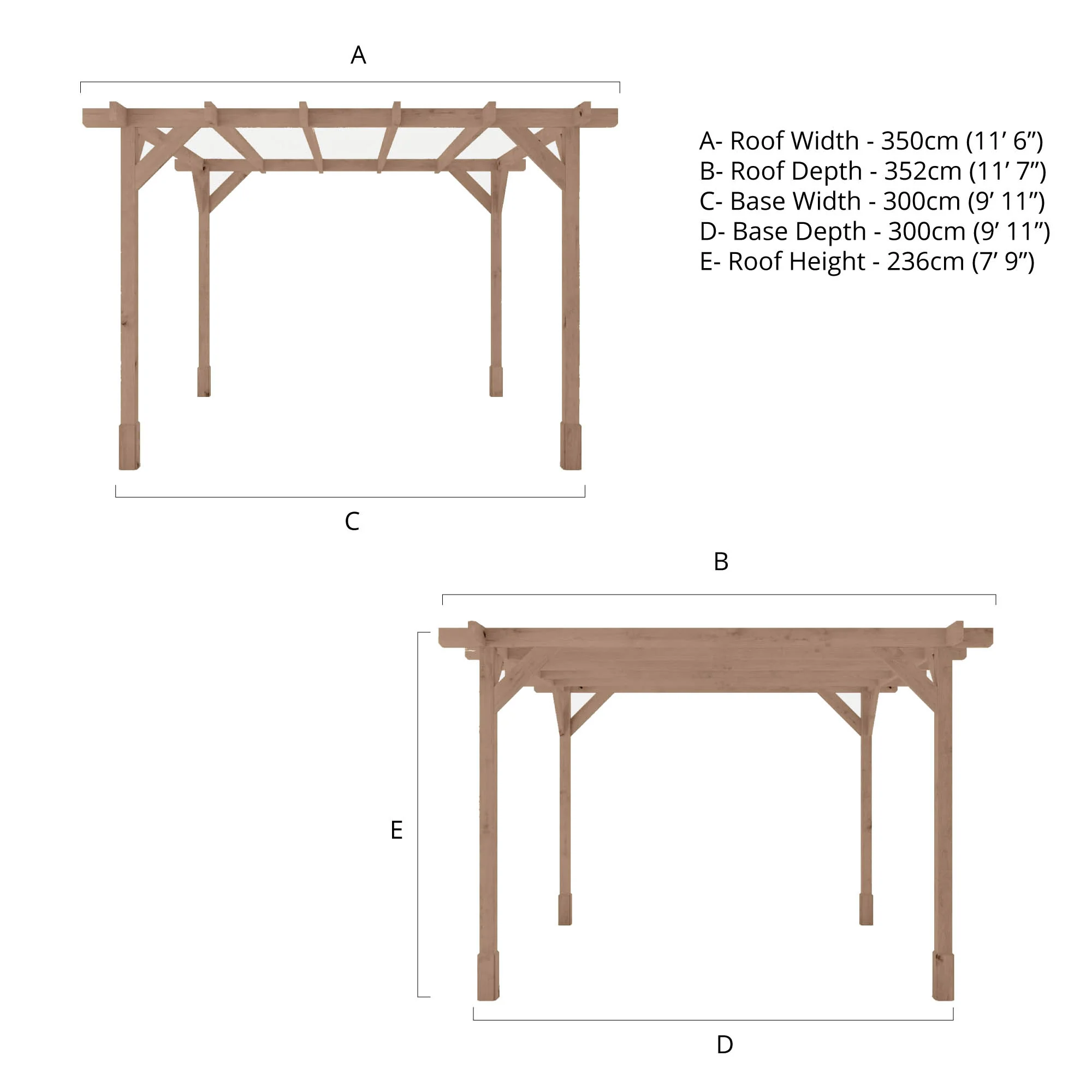 3m x 3m Pressure Treated Pergola - Image 7