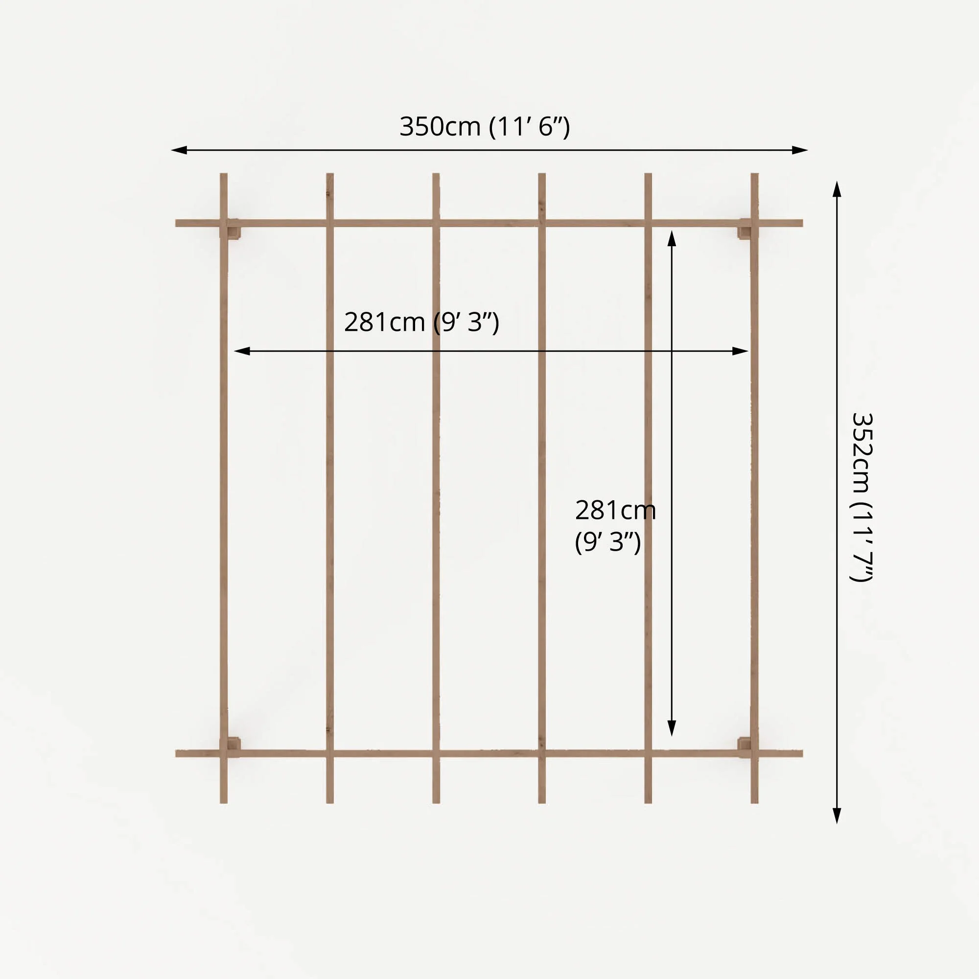 3m x 3m Pressure Treated Pergola - Image 8