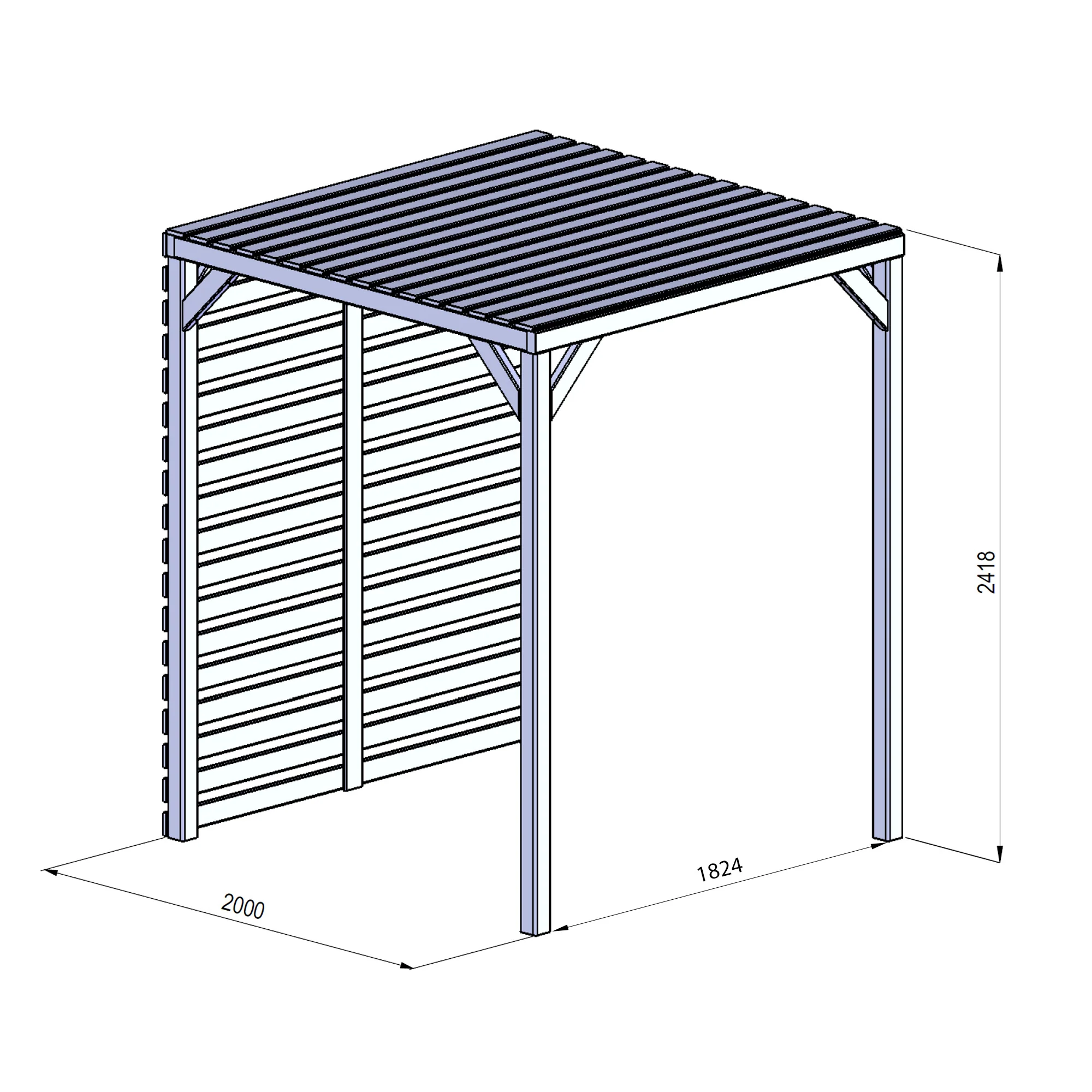 2m x 2m Pressure Treated Pergola - Image 12