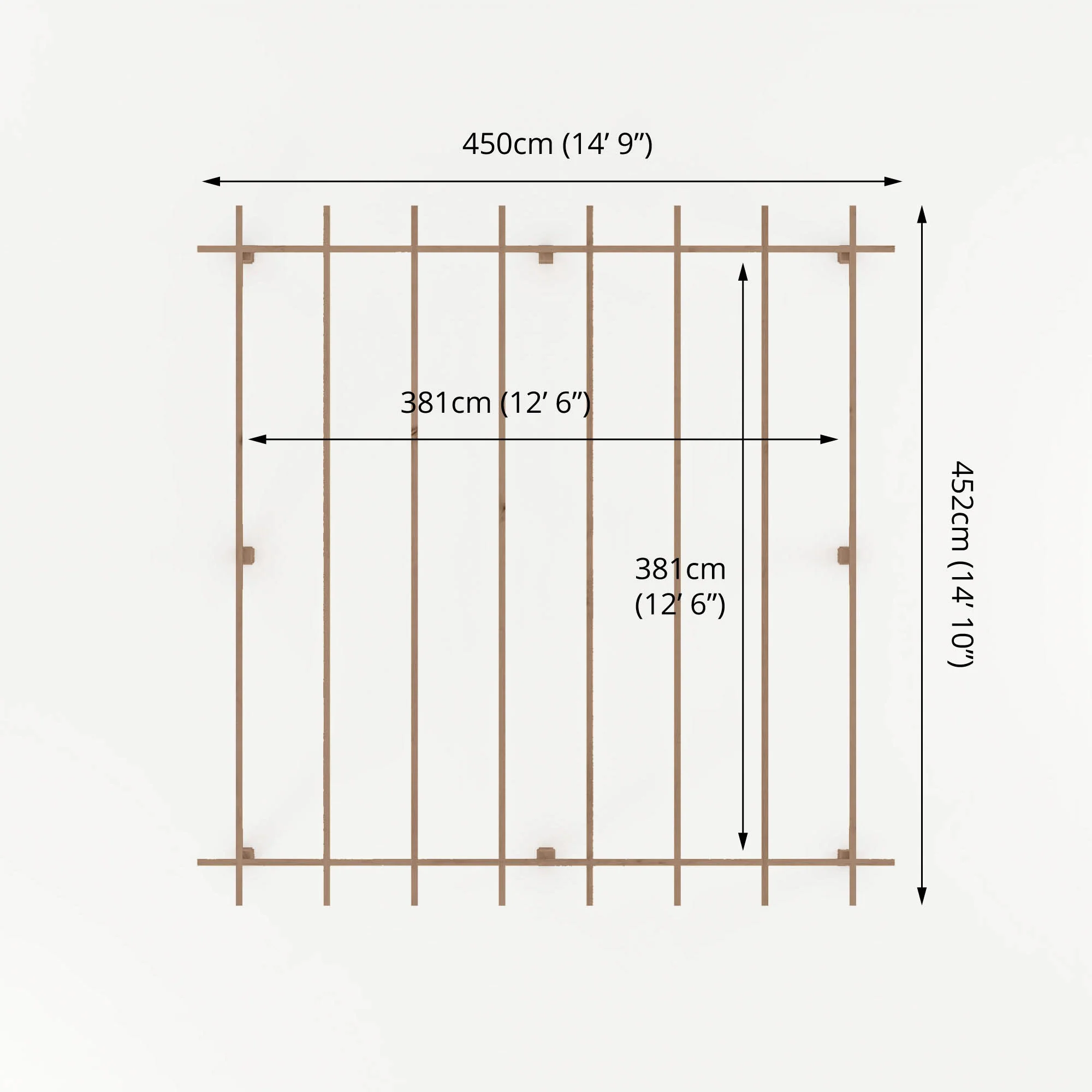 4m x 4m Pressure Treated Pergola - Image 7