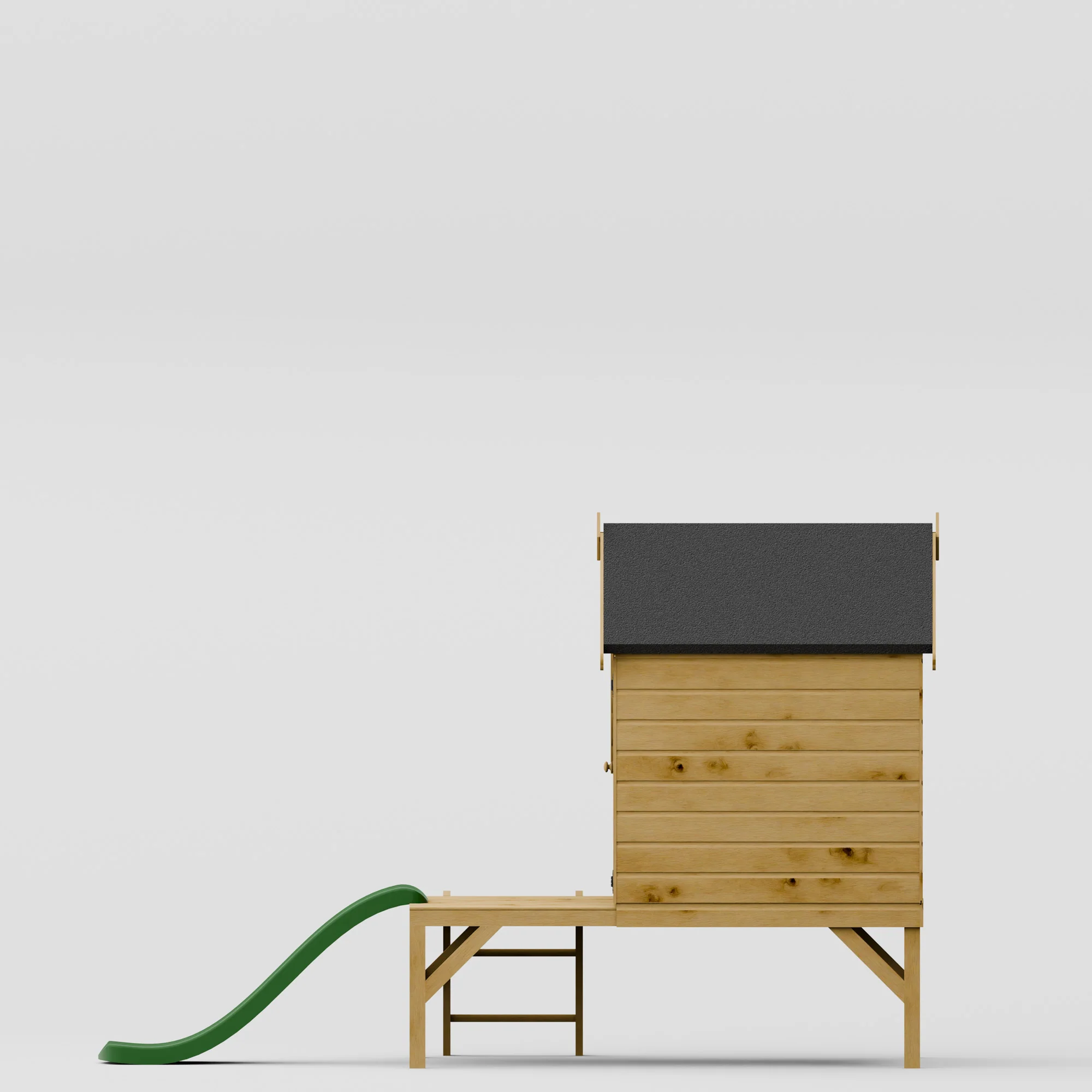 Snug Tower Wooden Playhouse with Slide - Image 4