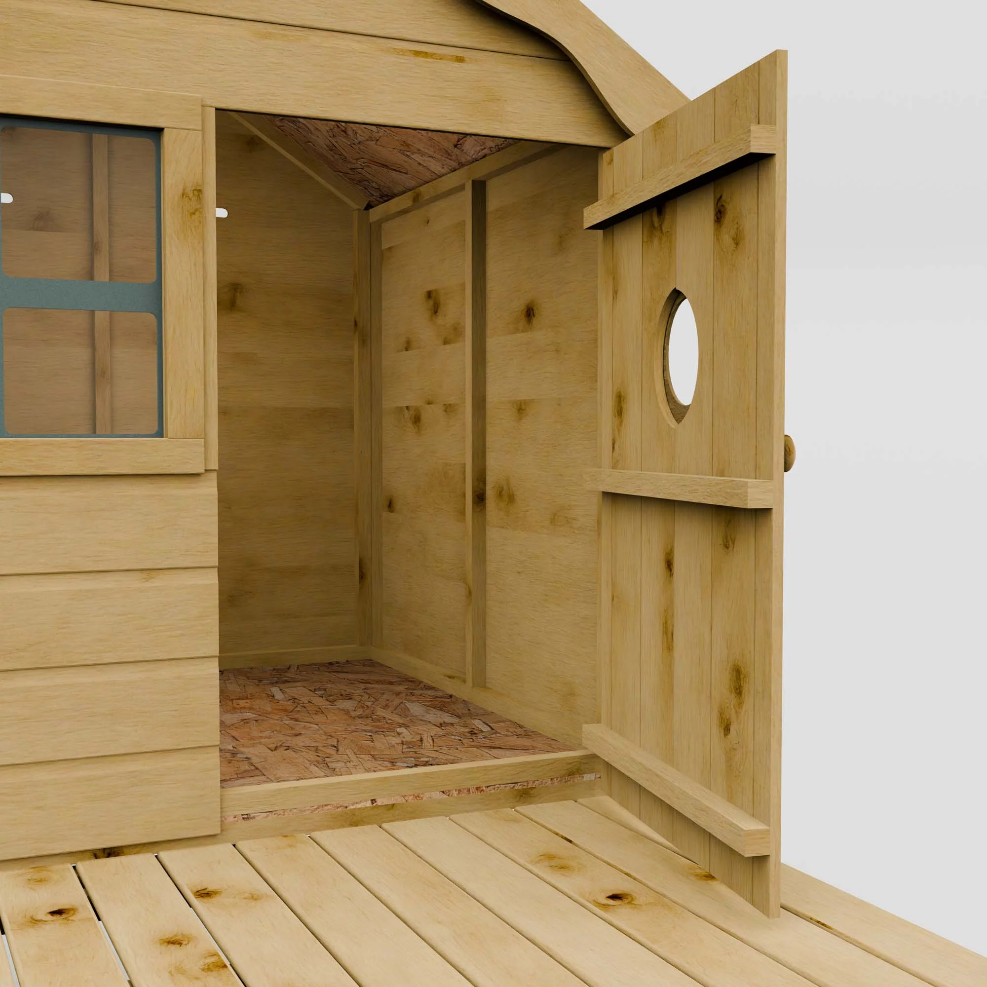Snug Tower Wooden Playhouse with Slide - Image 8