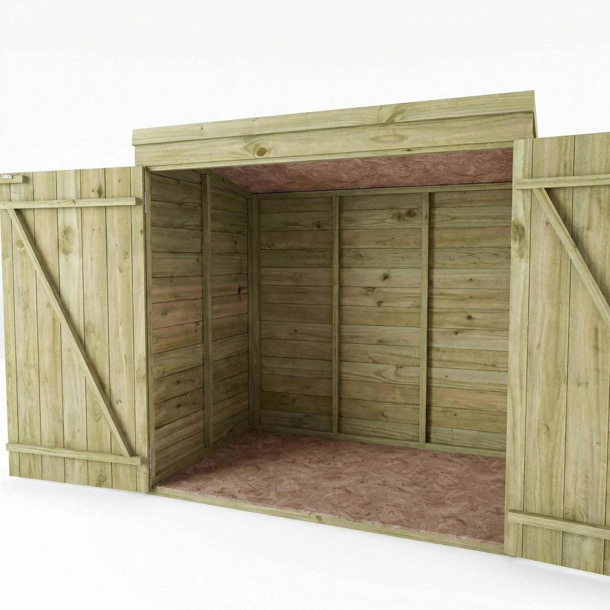 5 x 3 Overlap Double Door Wooden Garden Mower Store - Image 3