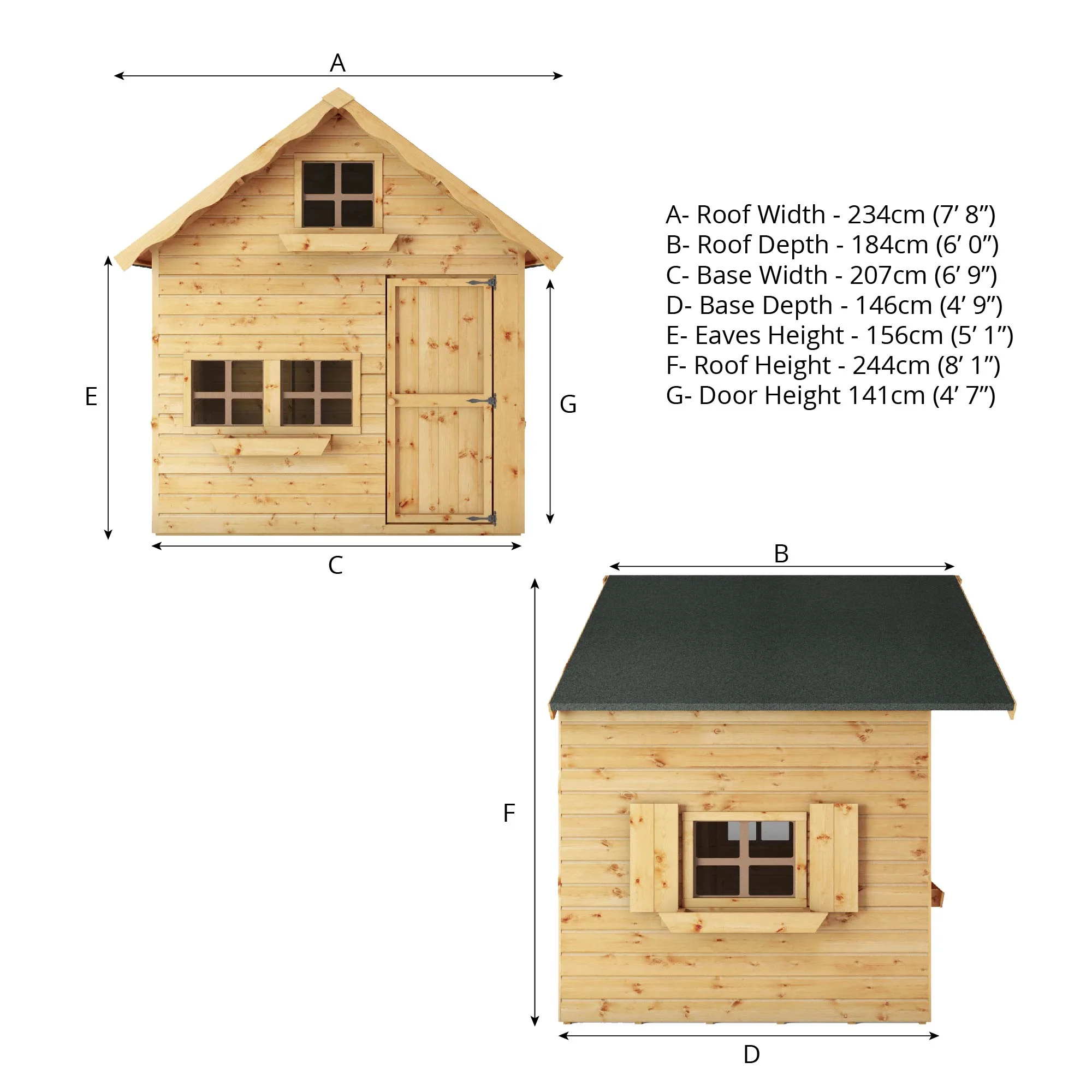 7 x 5 Double Storey Swiss Cottage Playhouse - Image 11