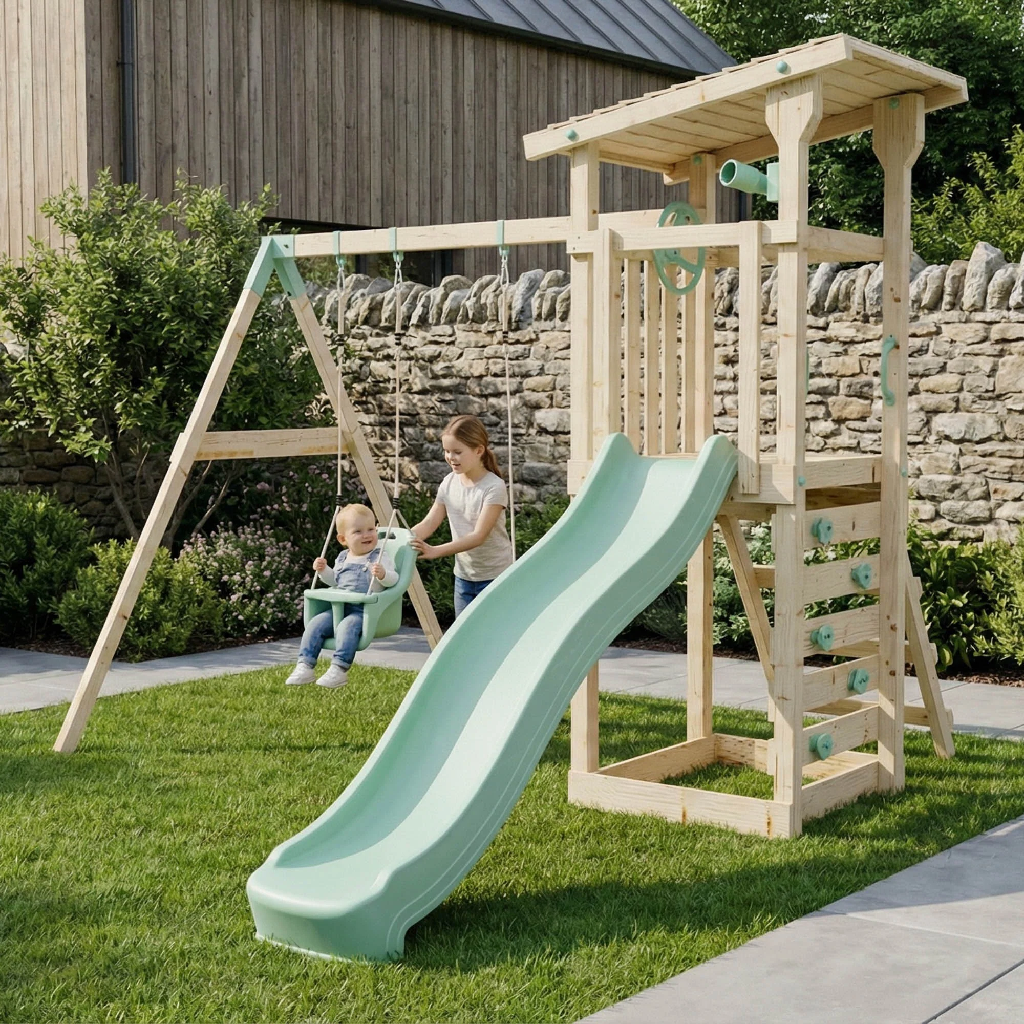 Climbing Frame with Double Swing - Willow Way VIII