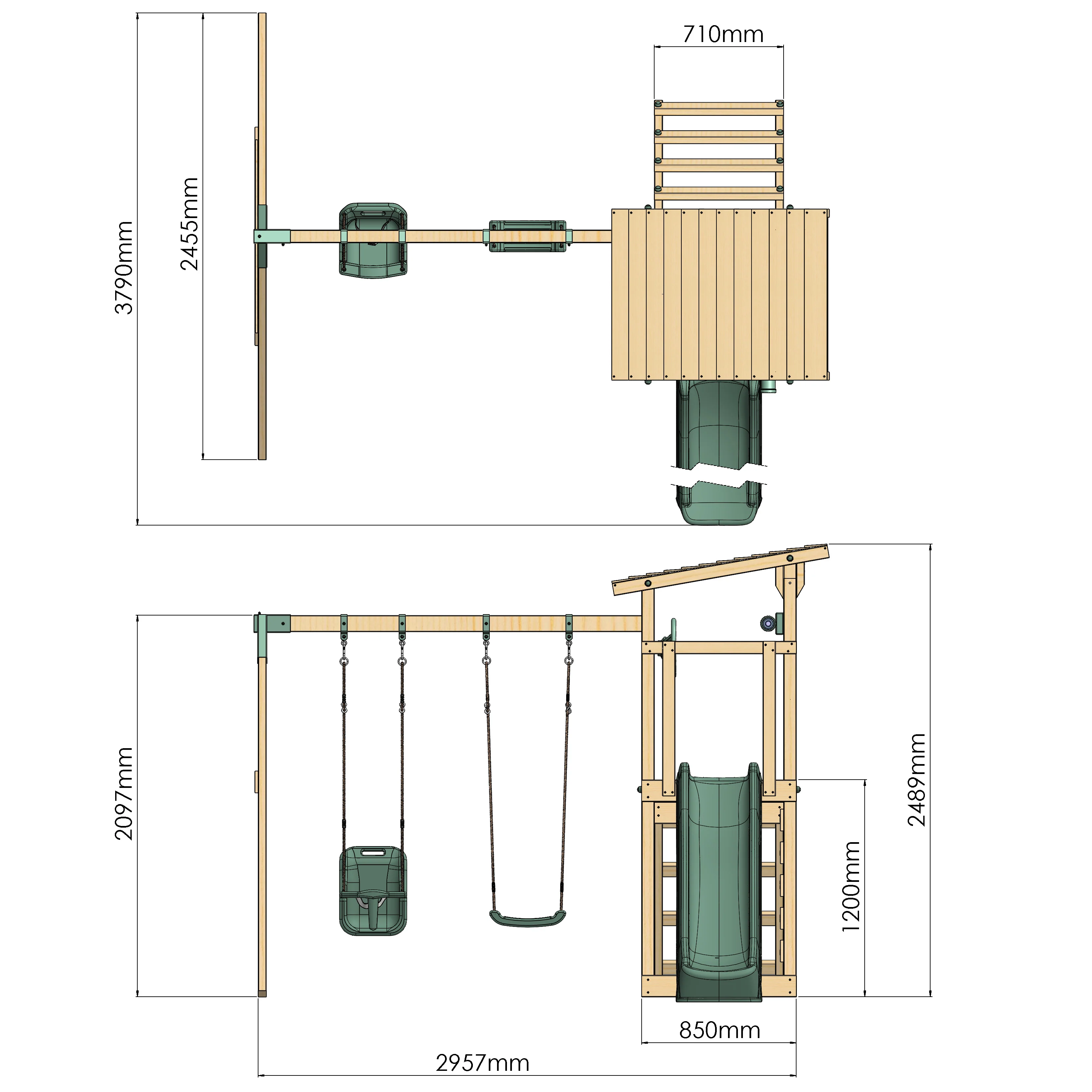 Climbing Frame with Double Swing - Willow Way VIII - Image 15