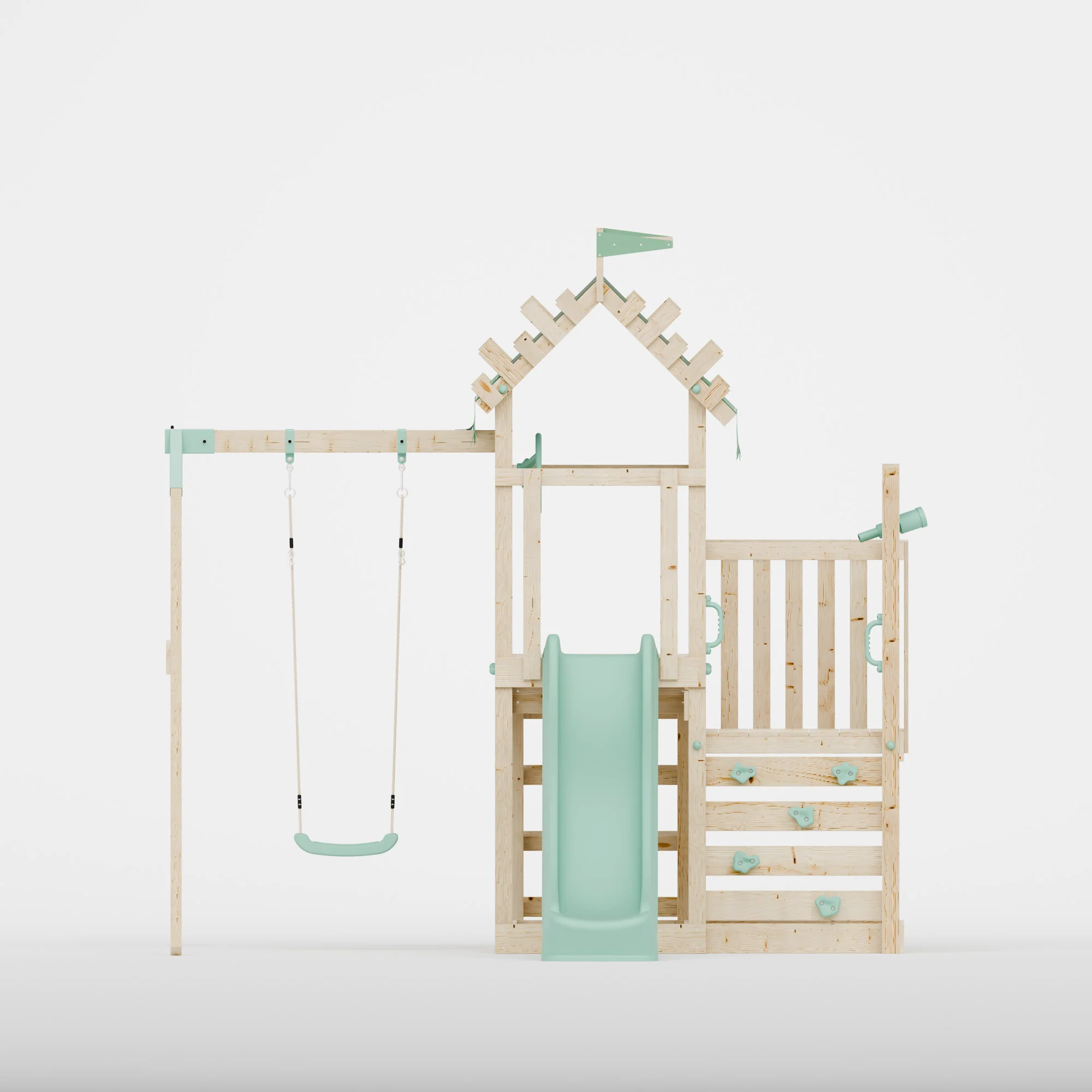Climbing Frame & Step Up With Single Swing - Enchanted Grove IV - Image 3