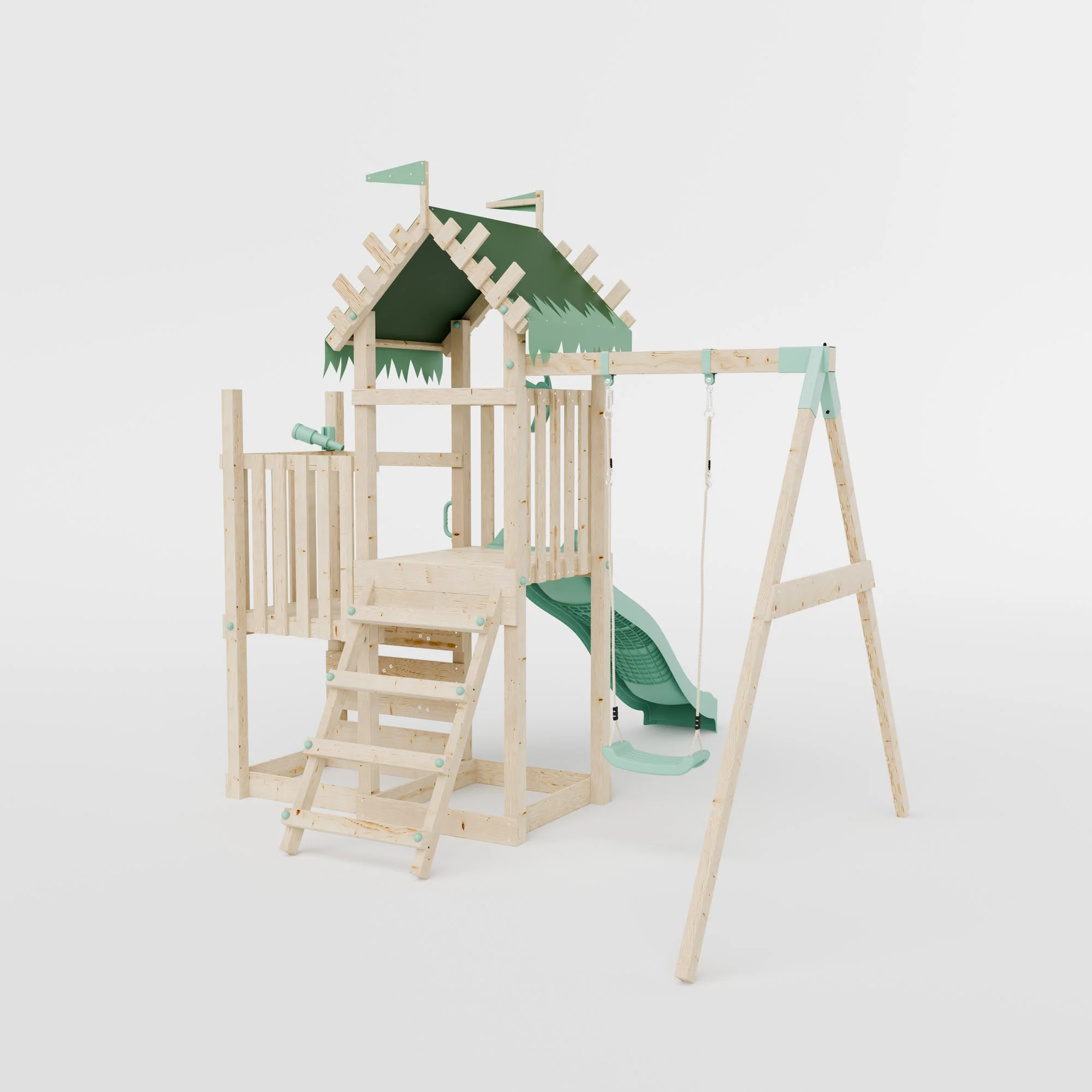 Climbing Frame & Step Up With Single Swing - Enchanted Grove IV - Image 4