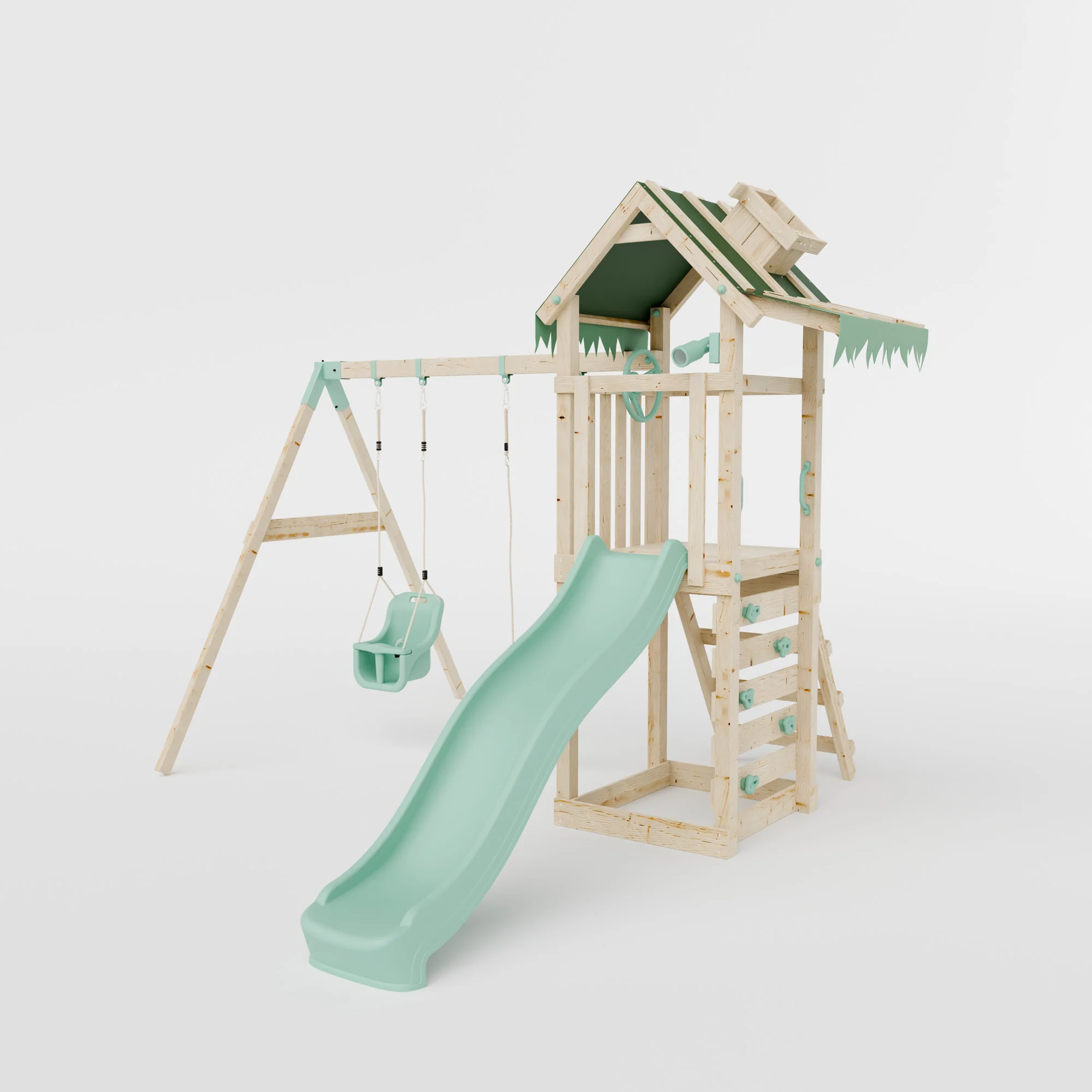 Climbing Frame With Double Swing - Eldertree Forest V - Image 2