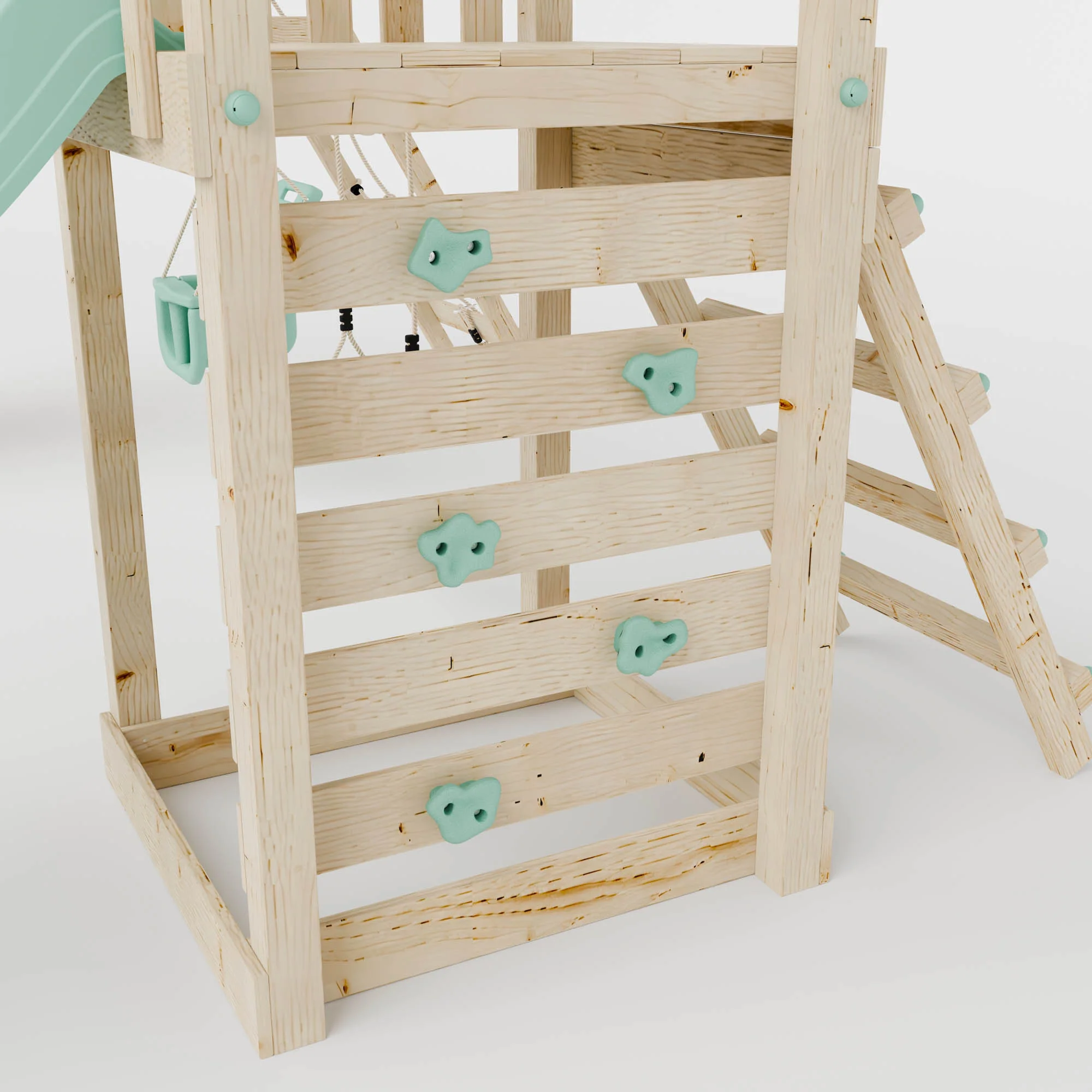 Climbing Frame With Double Swing & Climbing Wall - Willow Way IX - Image 7
