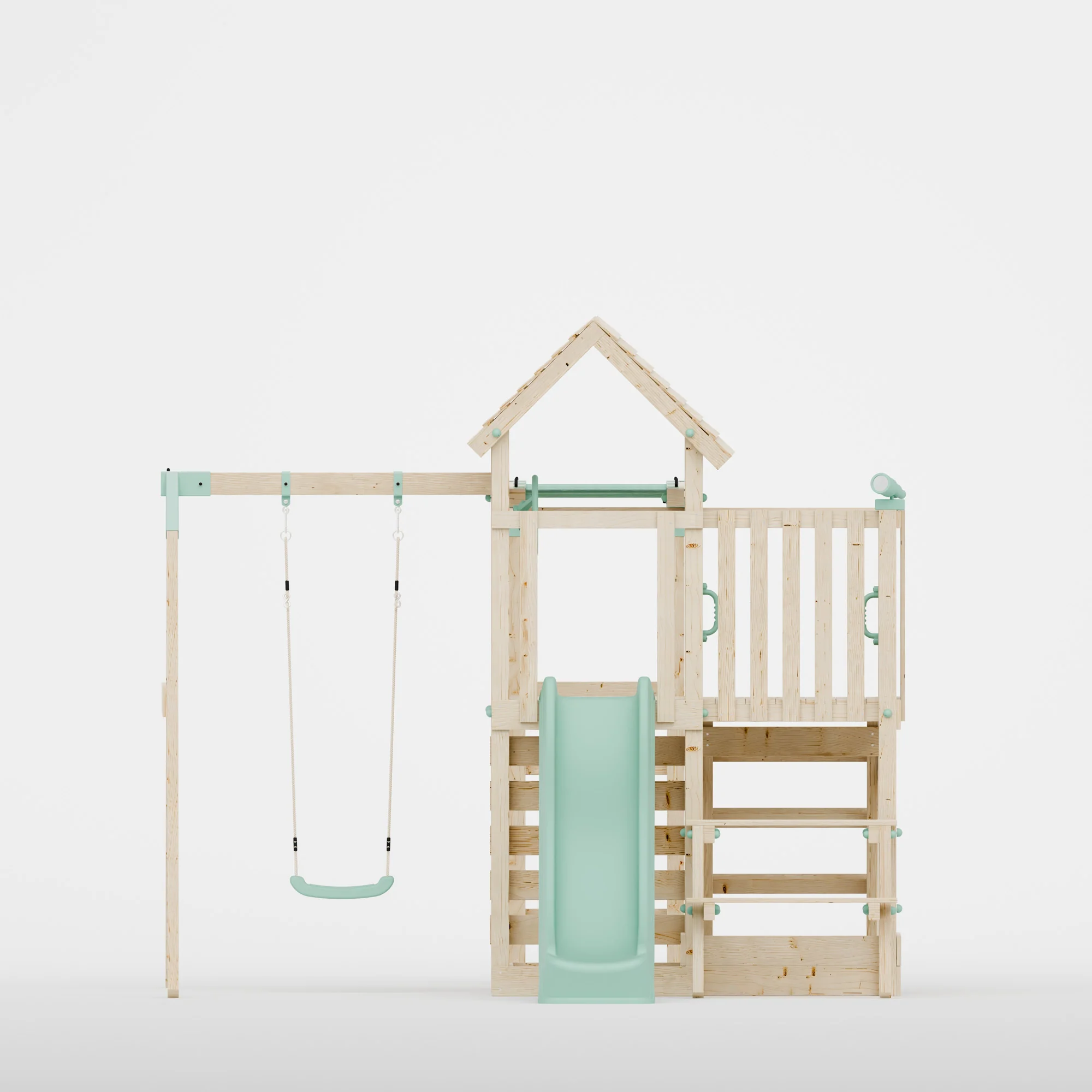 Climbing Frame With Extension, Single Swing, Picnic Table & Monkey Bars - Bramblewick Forest VIII - Image 3