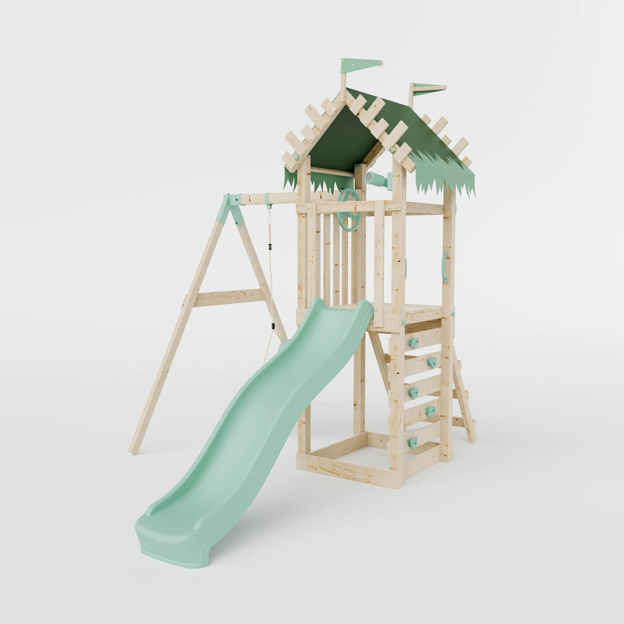 Climbing Frame With Single Baby Swing - Enchanted Grove II - Image 2