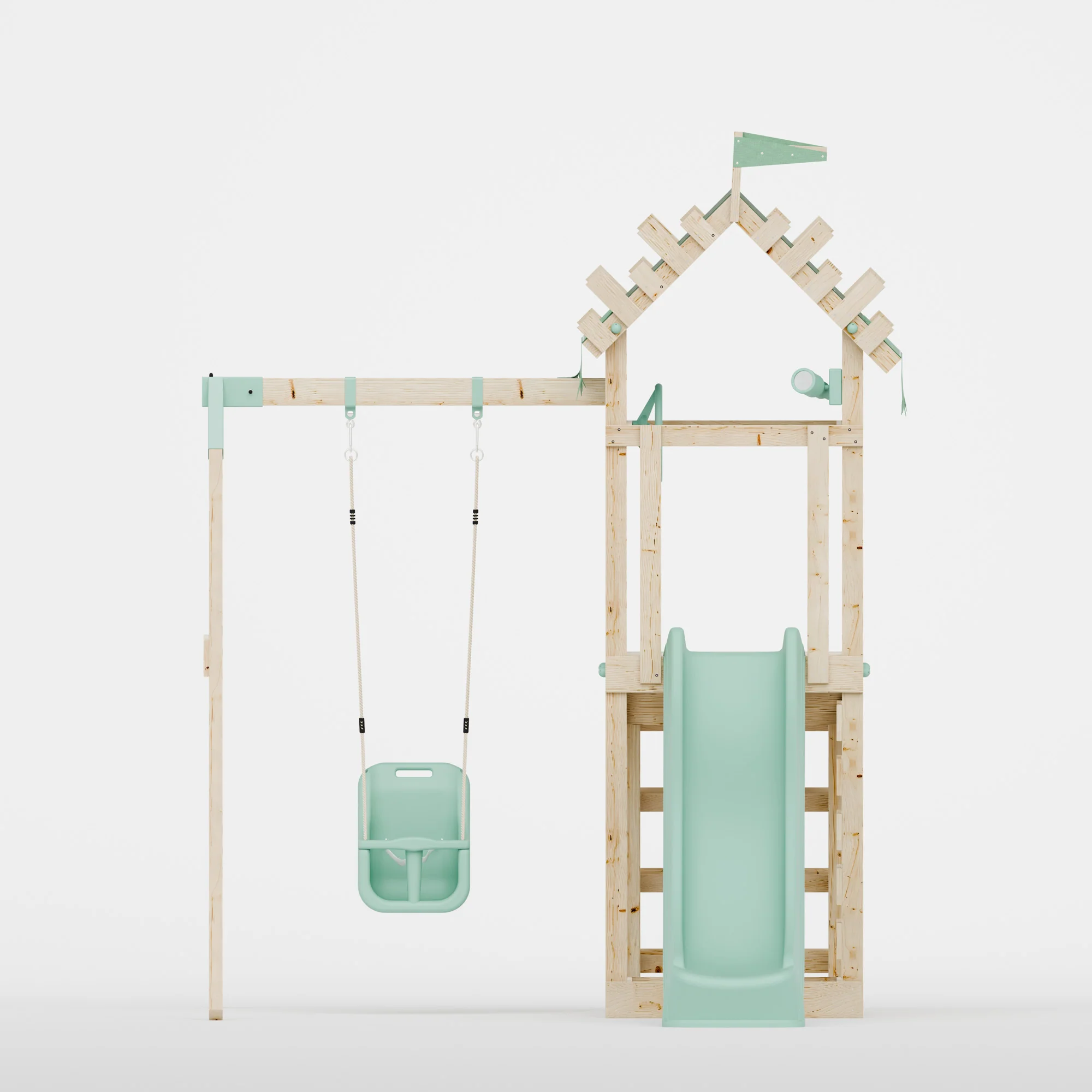 Climbing Frame With Single Baby Swing - Enchanted Grove II - Image 3