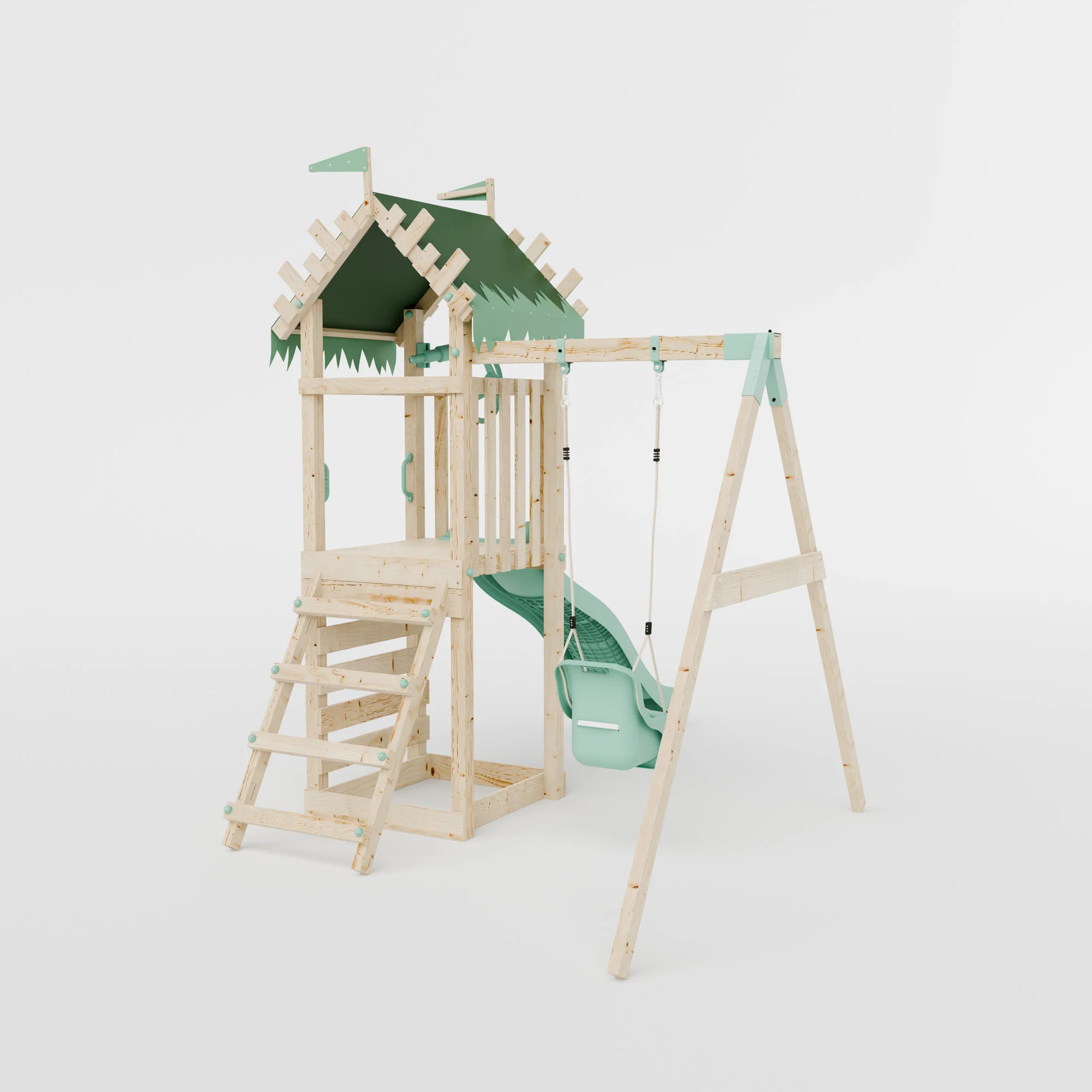 Climbing Frame With Single Baby Swing - Enchanted Grove II - Image 4