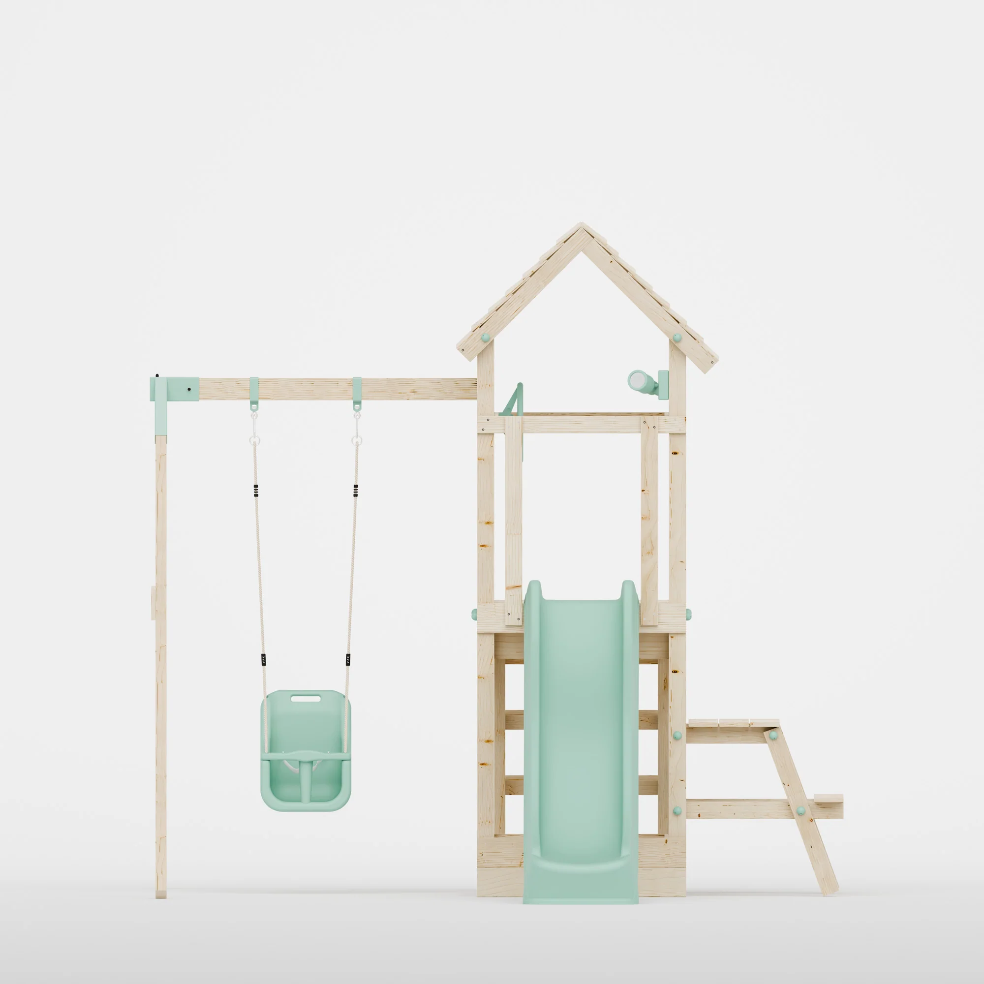 Climbing Frame With Single Swing & Picnic Table - Bramblewick Forest II - Image 3
