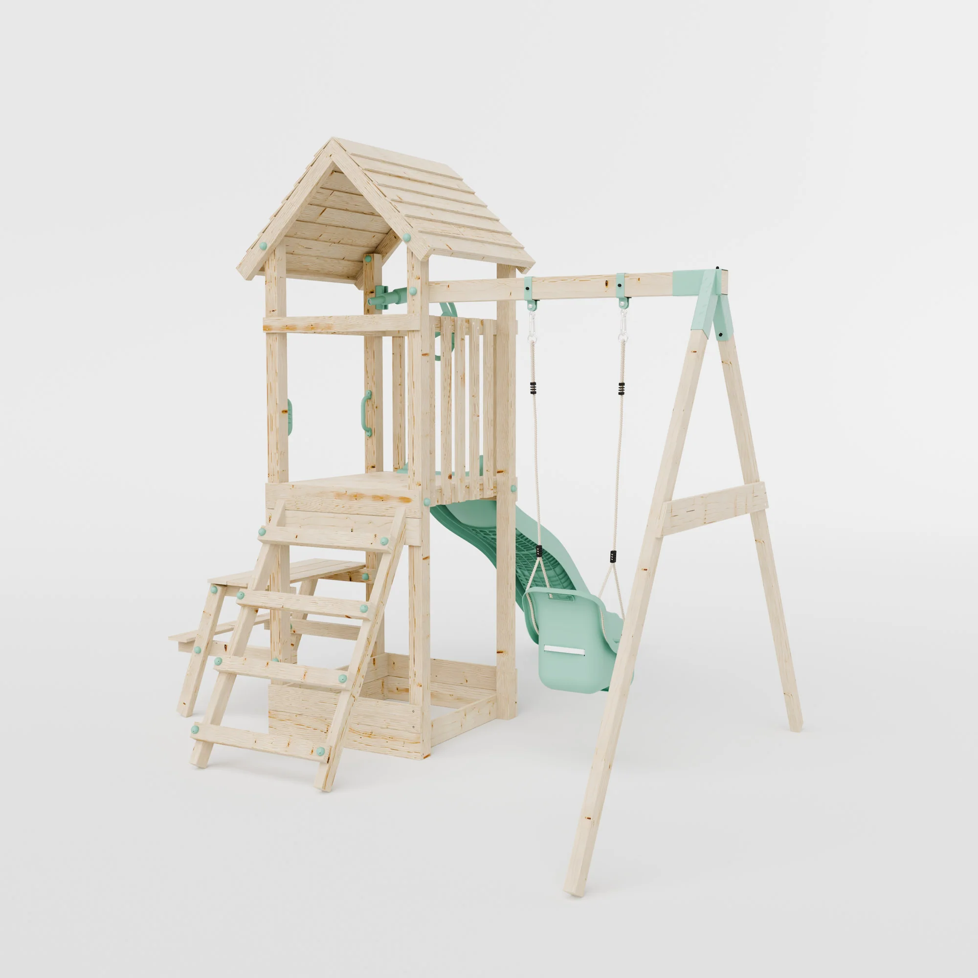 Climbing Frame With Single Swing & Picnic Table - Bramblewick Forest II - Image 4