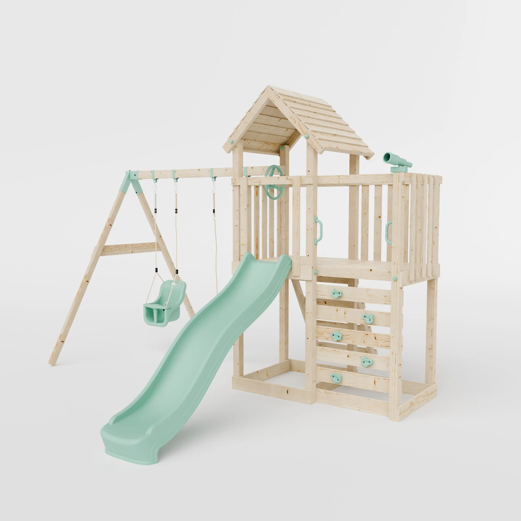 Climbing Frame With Extension & Double Swing - Bramblewick Forest VIII - Image 2