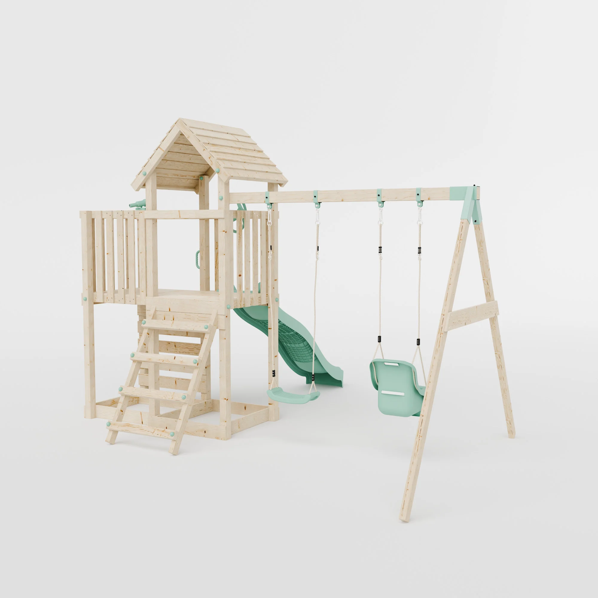 Climbing Frame With Extension & Double Swing - Bramblewick Forest VIII - Image 4