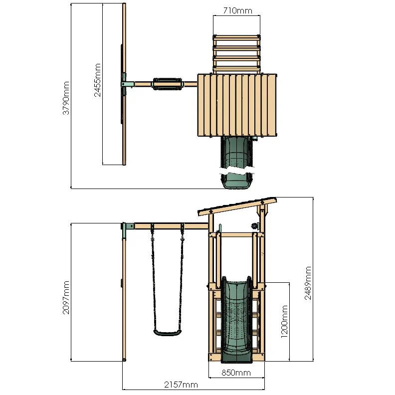 Climbing Frame With Single Swing - Willow Way I - Image 15