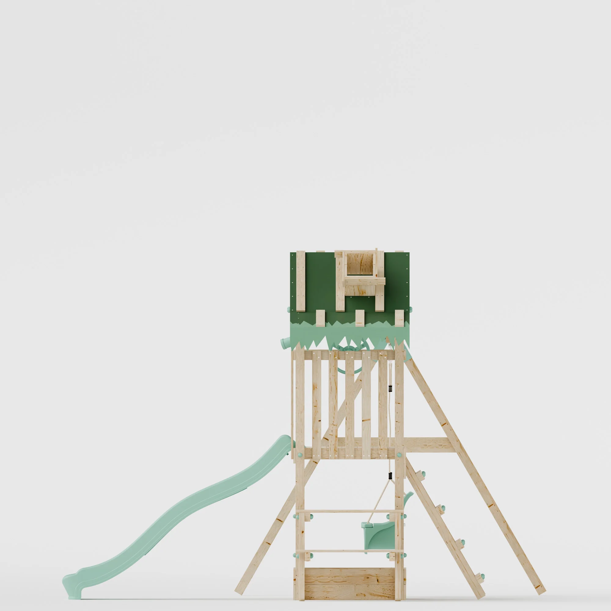 Climbing Frame With Single Swing - Eldertree Forest II - Image 7