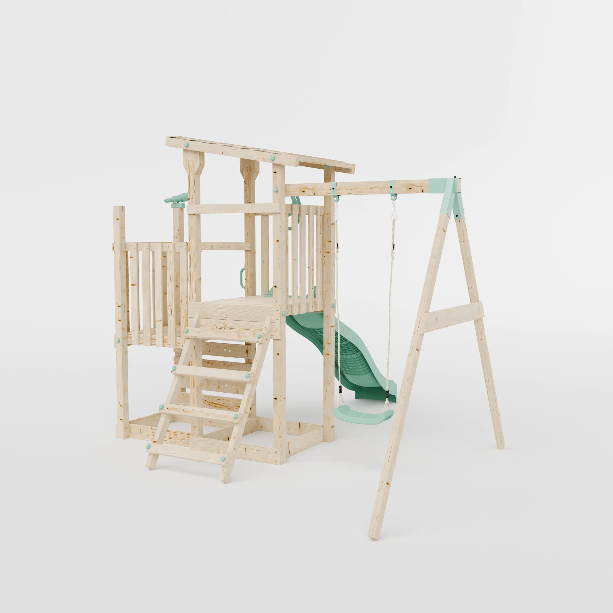 Climbing Frame With Step Up & Single Swing - Willow Way IV - Image 4