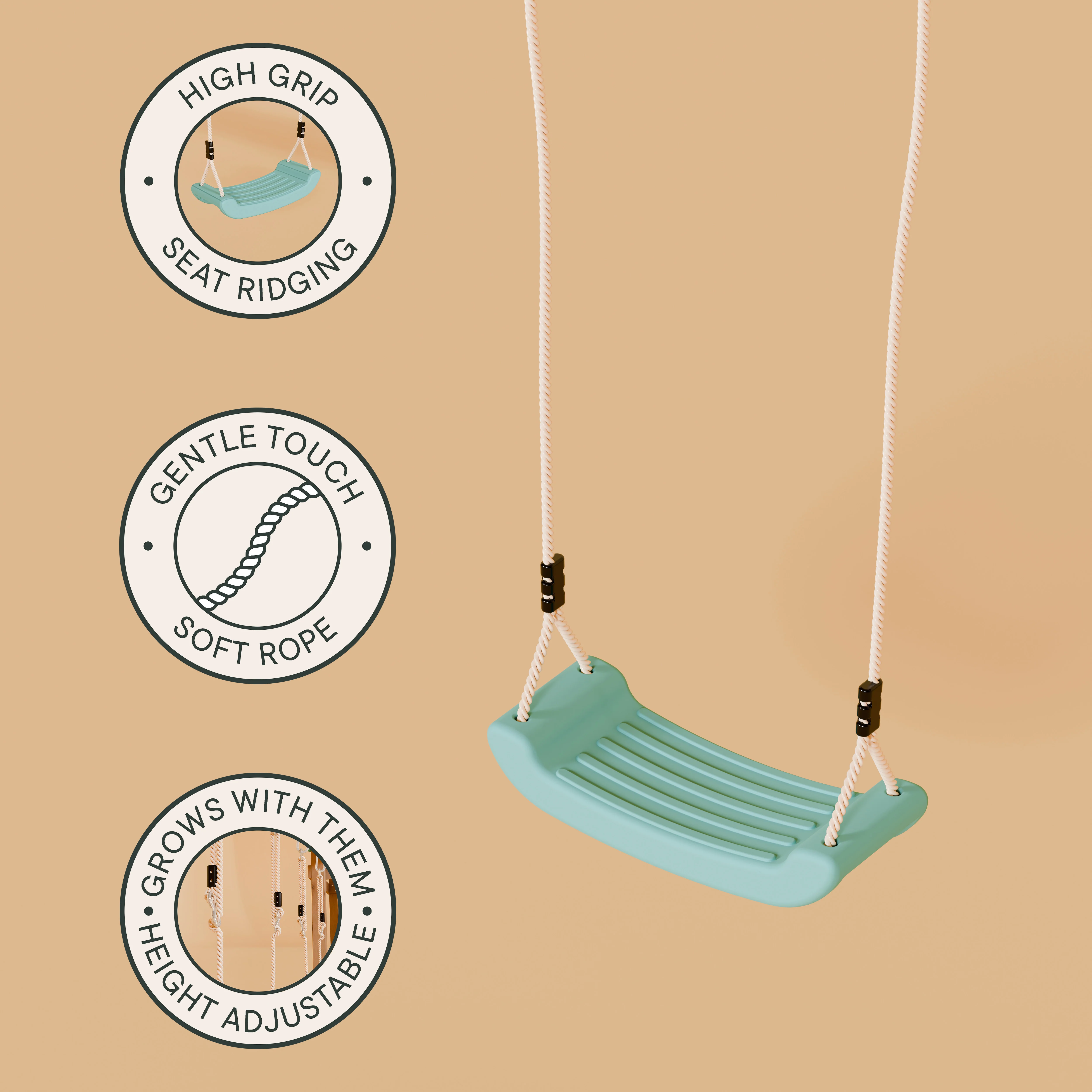 Double Wooden Swing Set with Climbing Wall and Slide - Stagwood I - Image 6