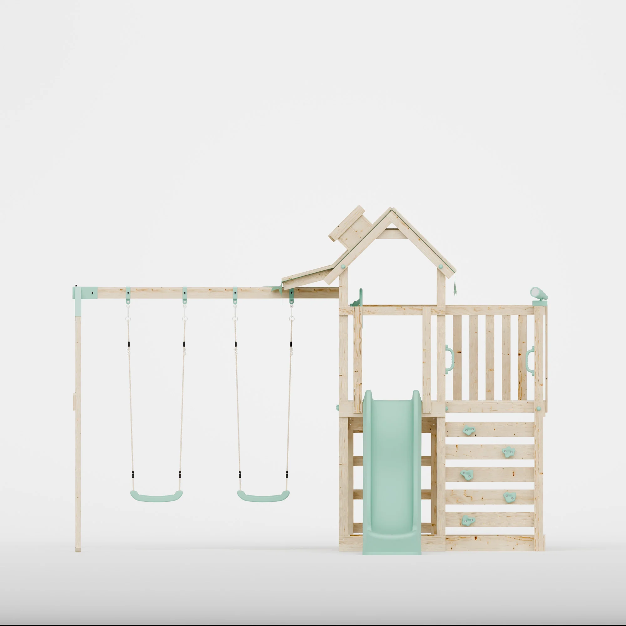 Extended Climbing Frame With Double Swing - Eldertree Forest VII - Image 3