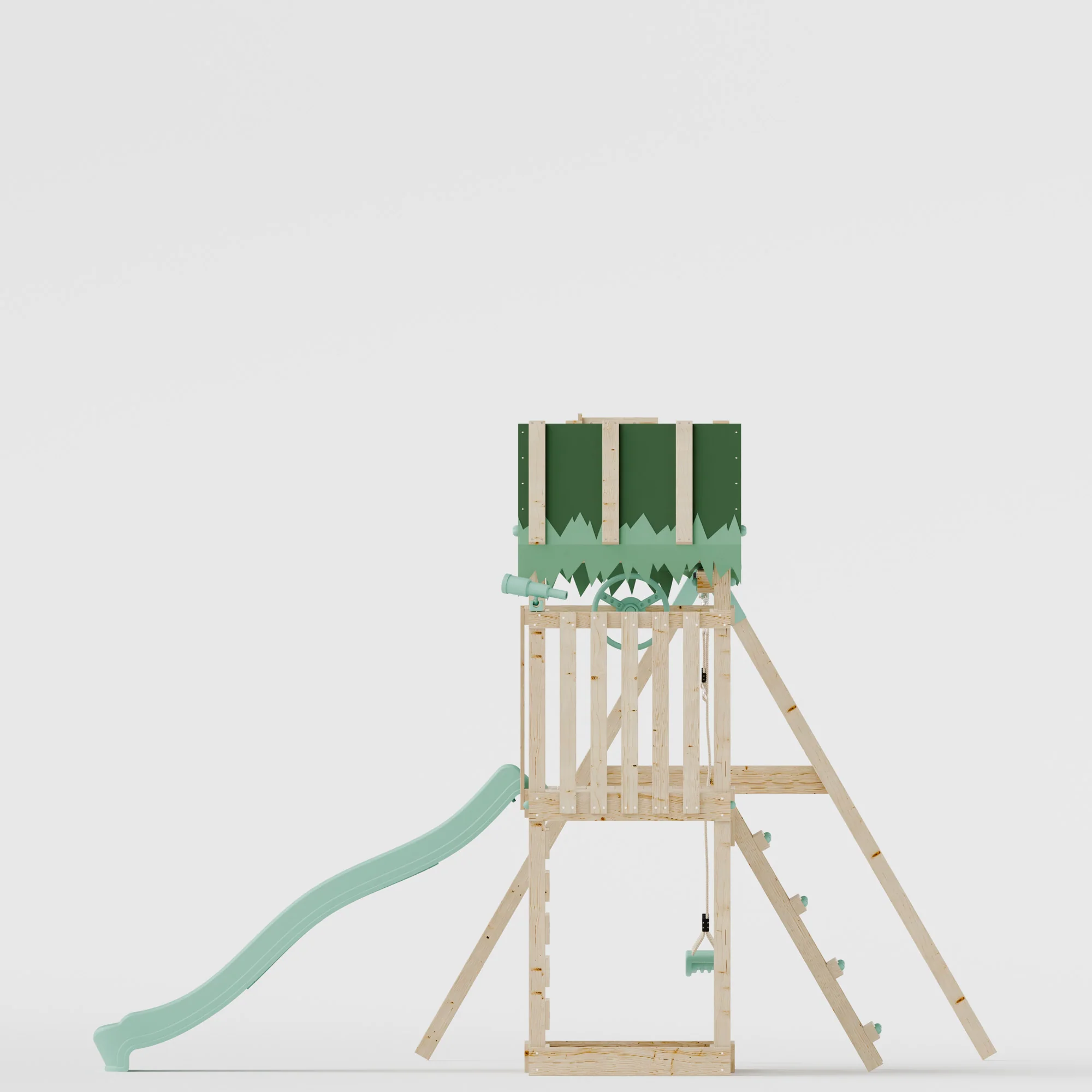 Extended Climbing Frame With Double Swing - Eldertree Forest VII - Image 8