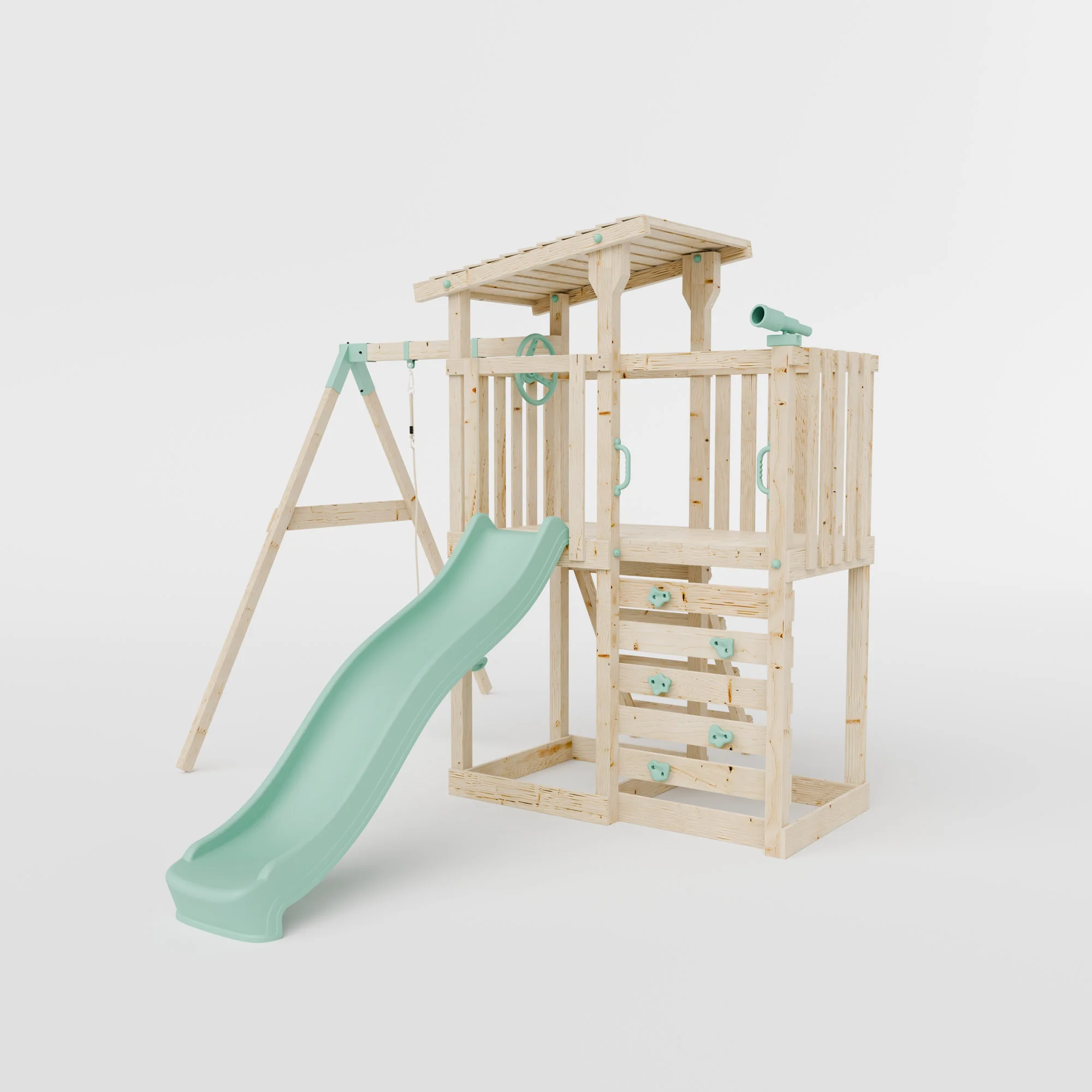Extended Climbing Frame With Single Swing - Willow Way V - Image 2
