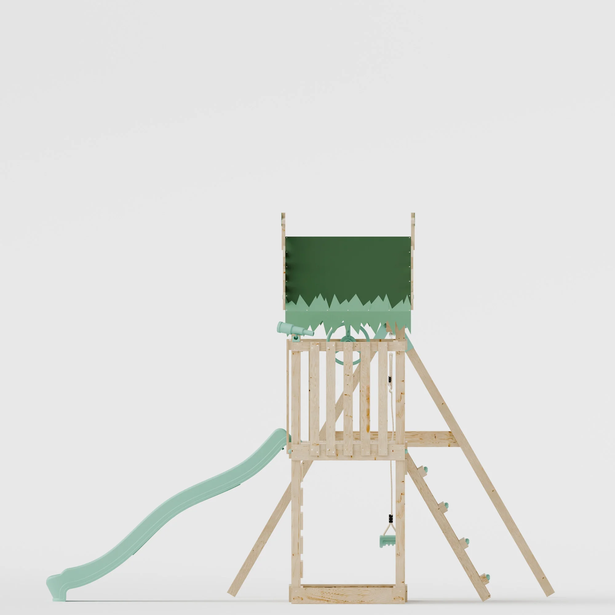 Extended Climbing Frame With Single Swing - Enchanted Grove V - Image 8