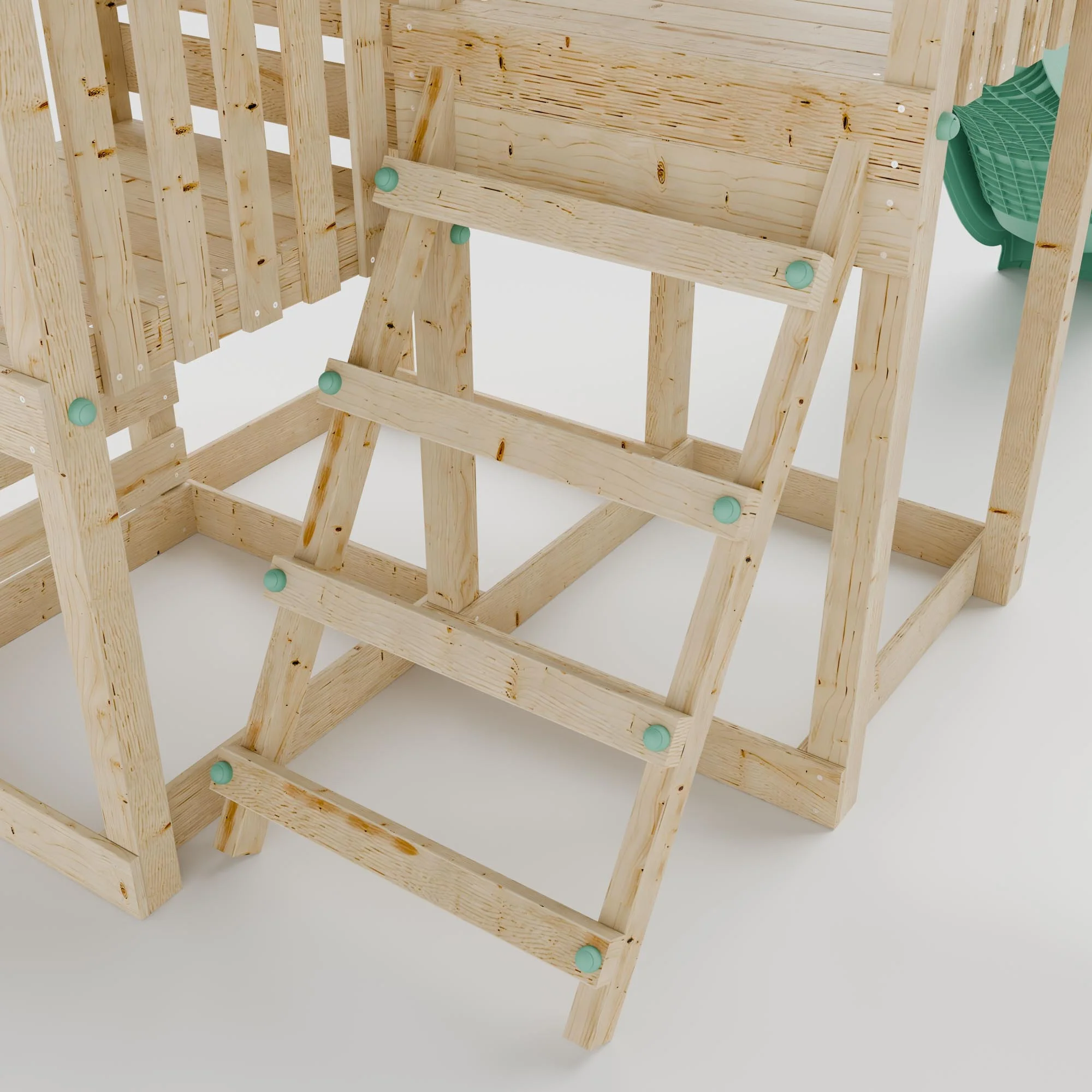 Extended Climbing Frame With Step Up, Single Swing & Climbing Wall - Enchanted Grove VIII - Image 6