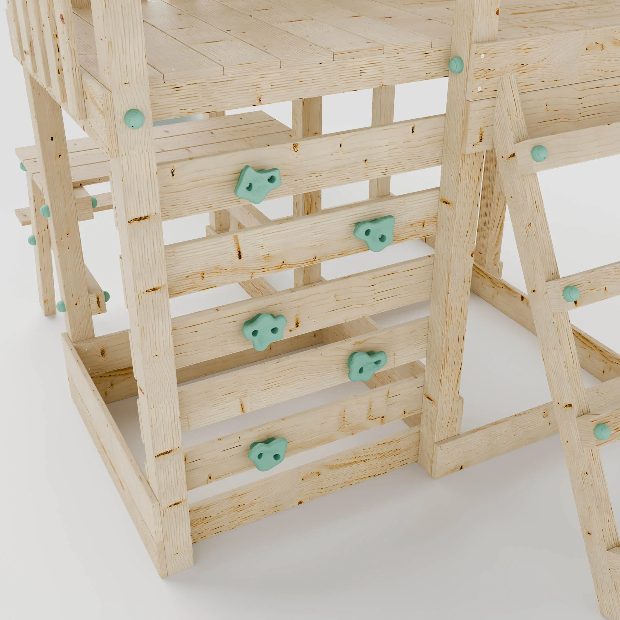 Climbing Frame with Double Swing Extended Height Platform & 2.65m Slide & Picnic Table - Bramblewick Forest Watchtower VI - Image 10