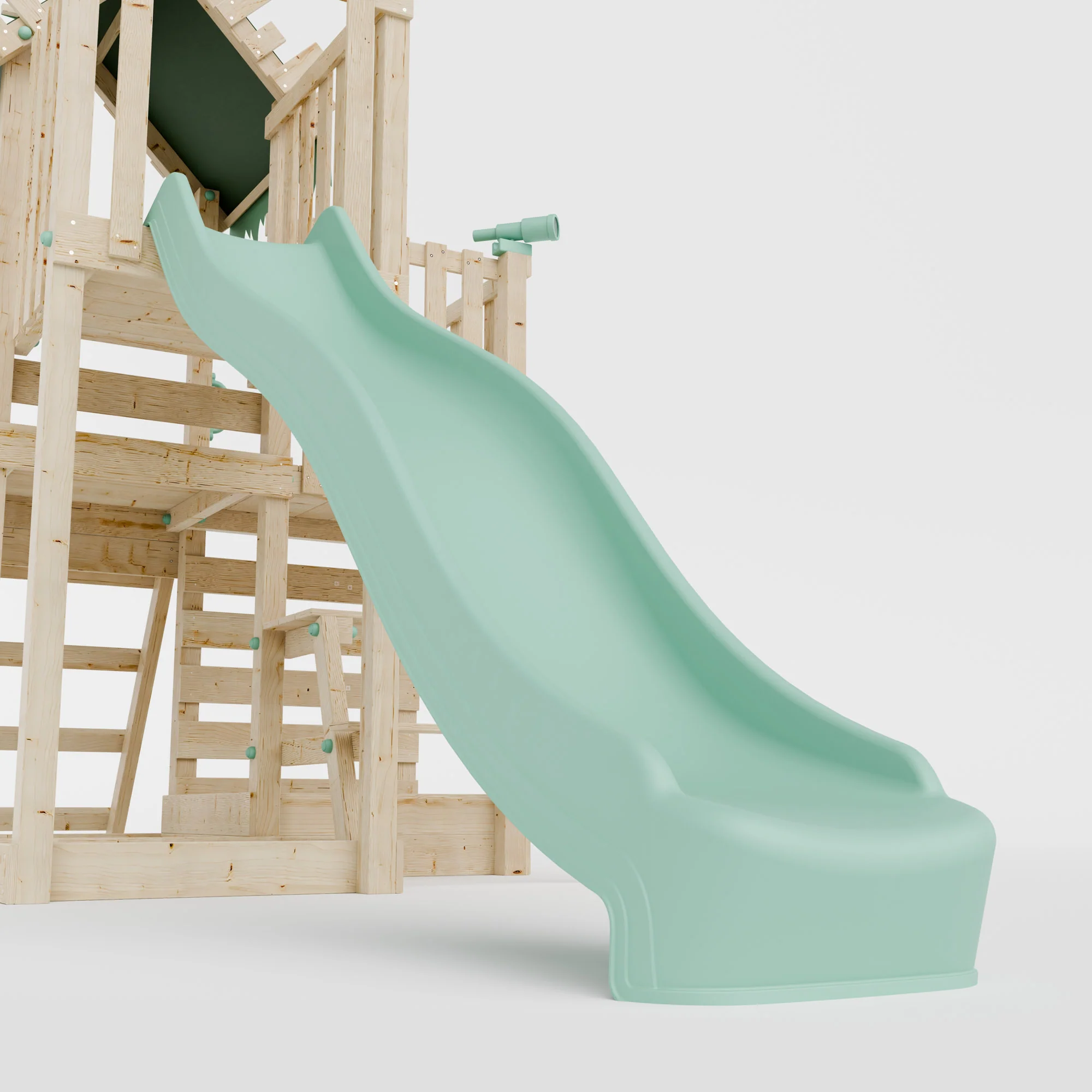 Climbing Frame with Single Swing Extended Height Platform & 2.65m Slide & Picnic Table - Enchanted Grove Watchtower IV - Image 10