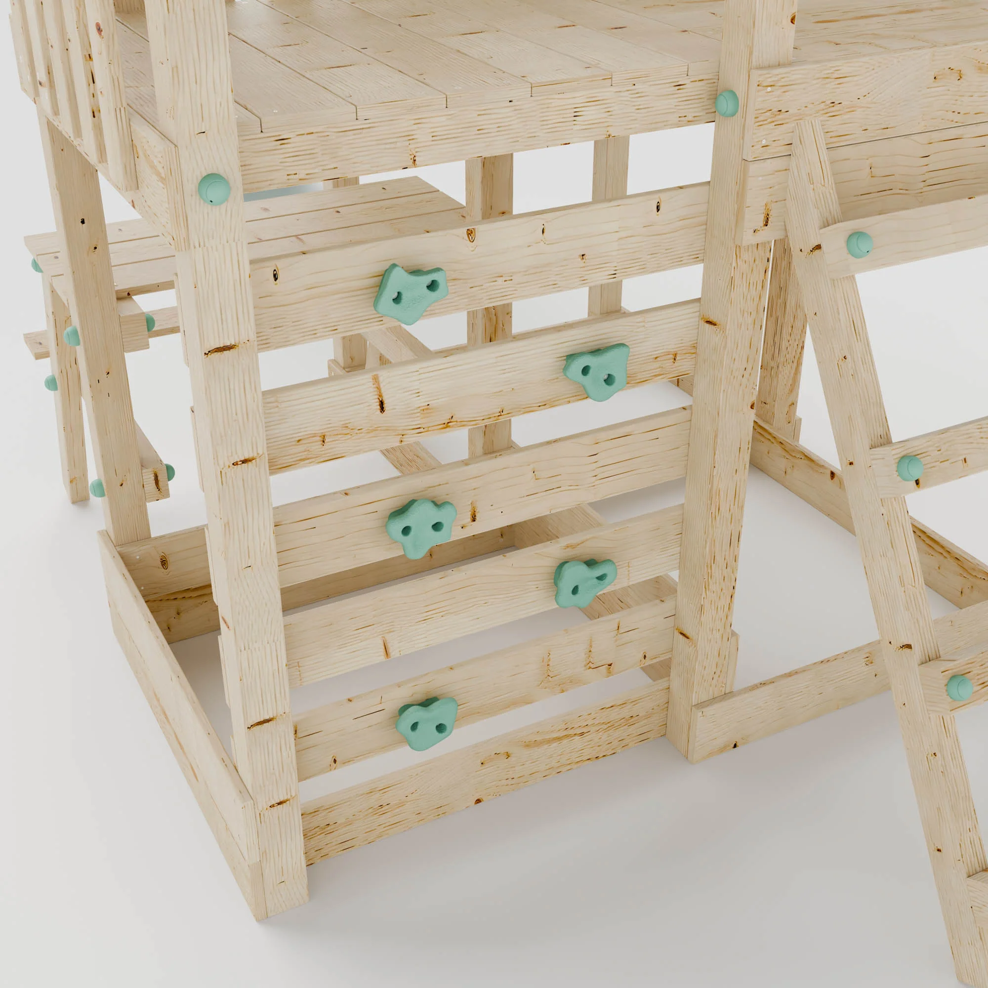 Climbing Frame with Single Swing Extended Height Platform & 2.65m Slide & Picnic Table - Enchanted Grove Watchtower IV - Image 7