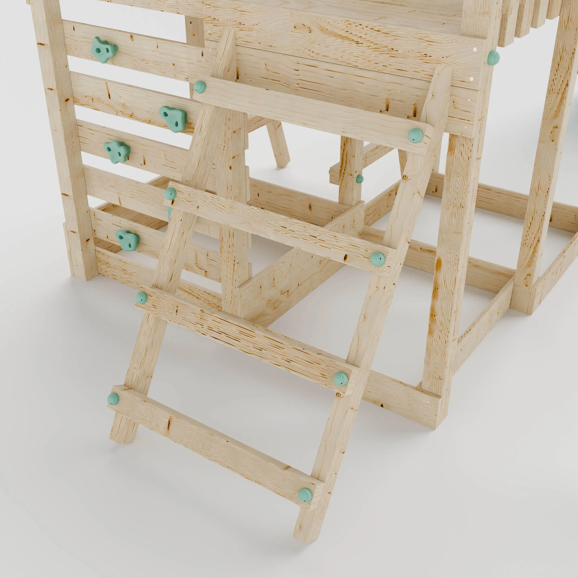 Climbing Frame with Single Swing Extended Height Platform & 2.65m Slide & Picnic Table - Enchanted Grove Watchtower IV - Image 8