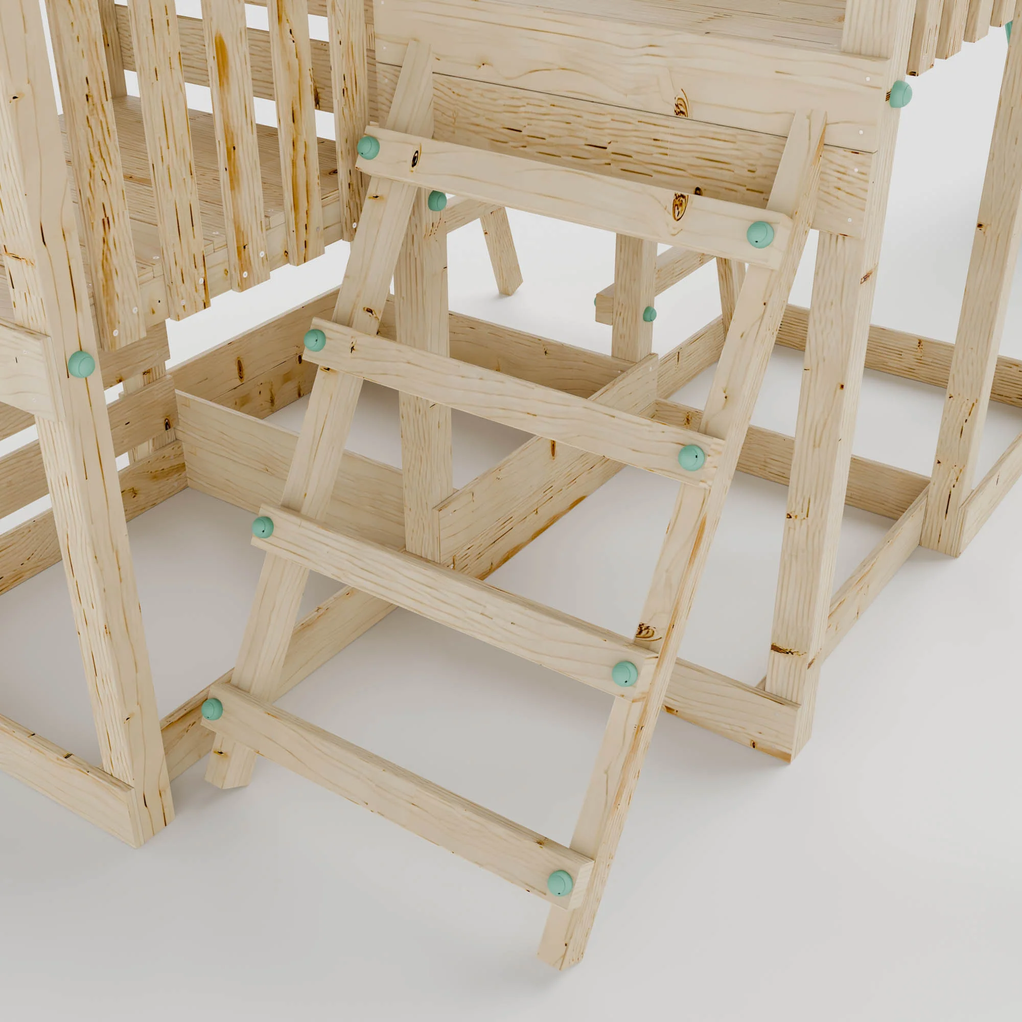 Climbing Frame with Double Swing Triple Platform & Double Slides & Picnic Tower - Eldertree Forest Watchtower VII - Image 7