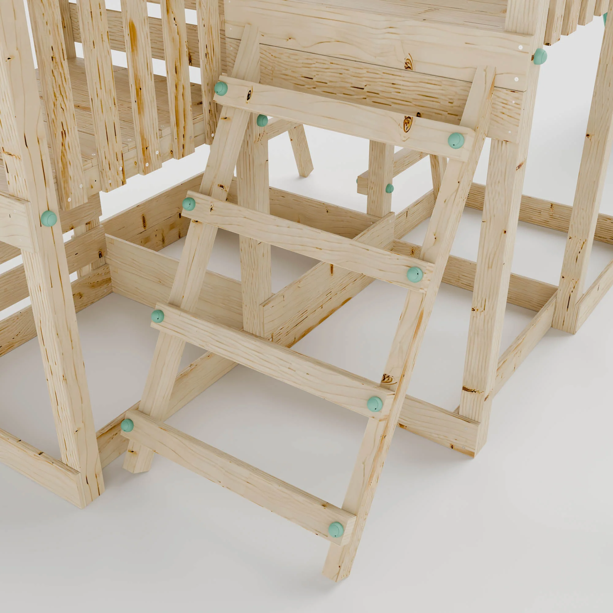 Climbing Frame with Double Swing Triple Platform & Double Slides & Picnic Tower - Bramblewick Forest Watchtower VII - Image 7