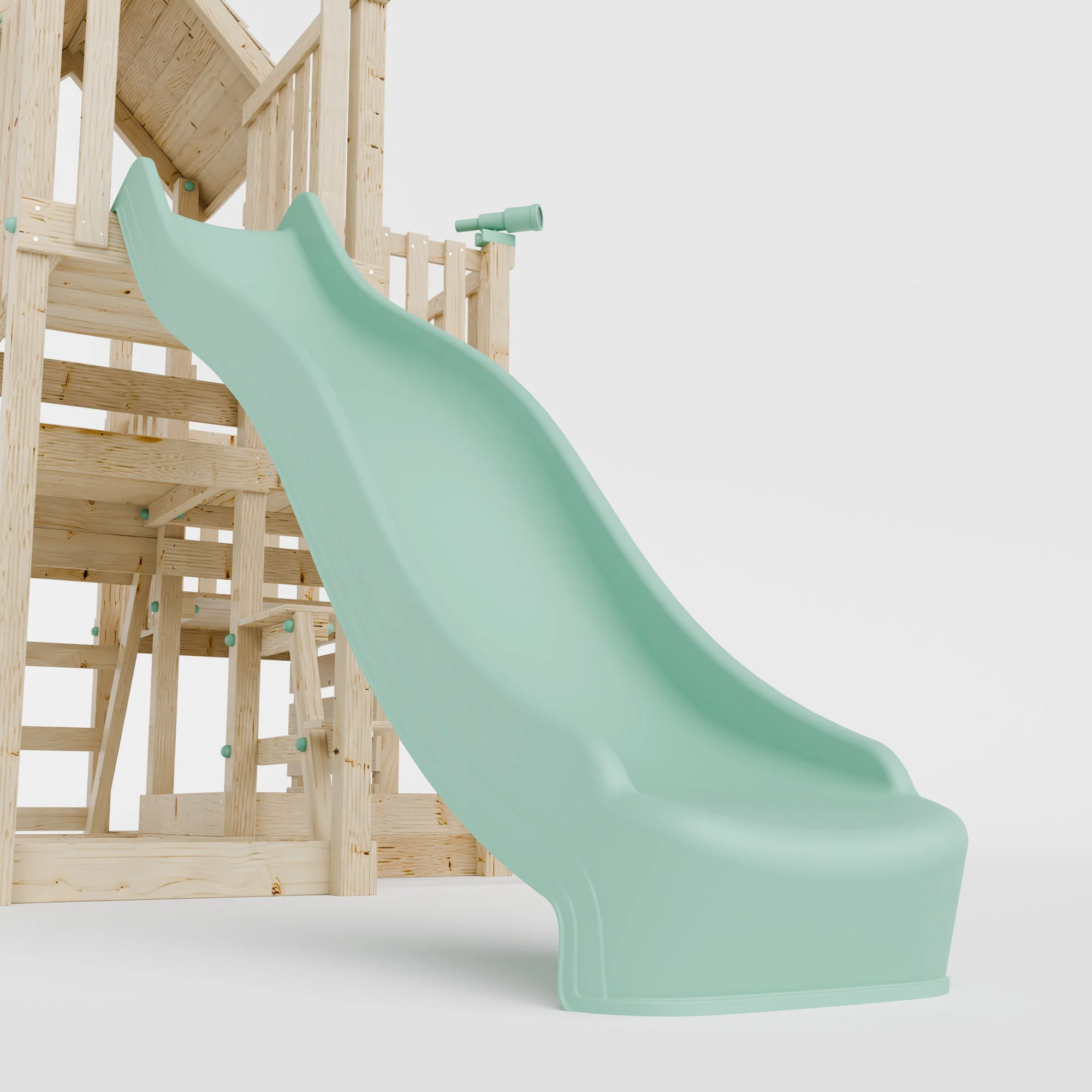 Climbing Frame with Double Swing Triple Platform & Double Slides & Picnic Tower - Bramblewick Forest Watchtower VII - Image 9