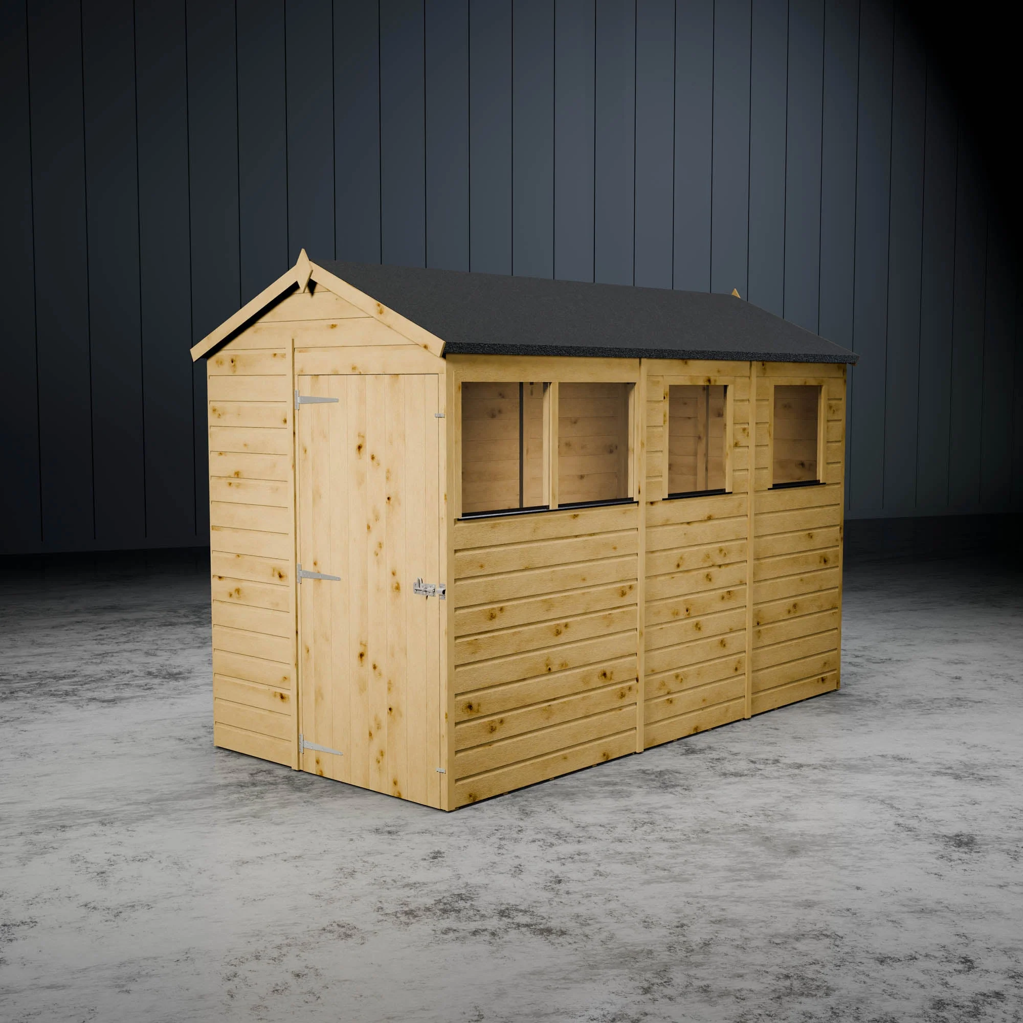 Modular Shiplap Apex Single Door Wooden Shed - Image 3