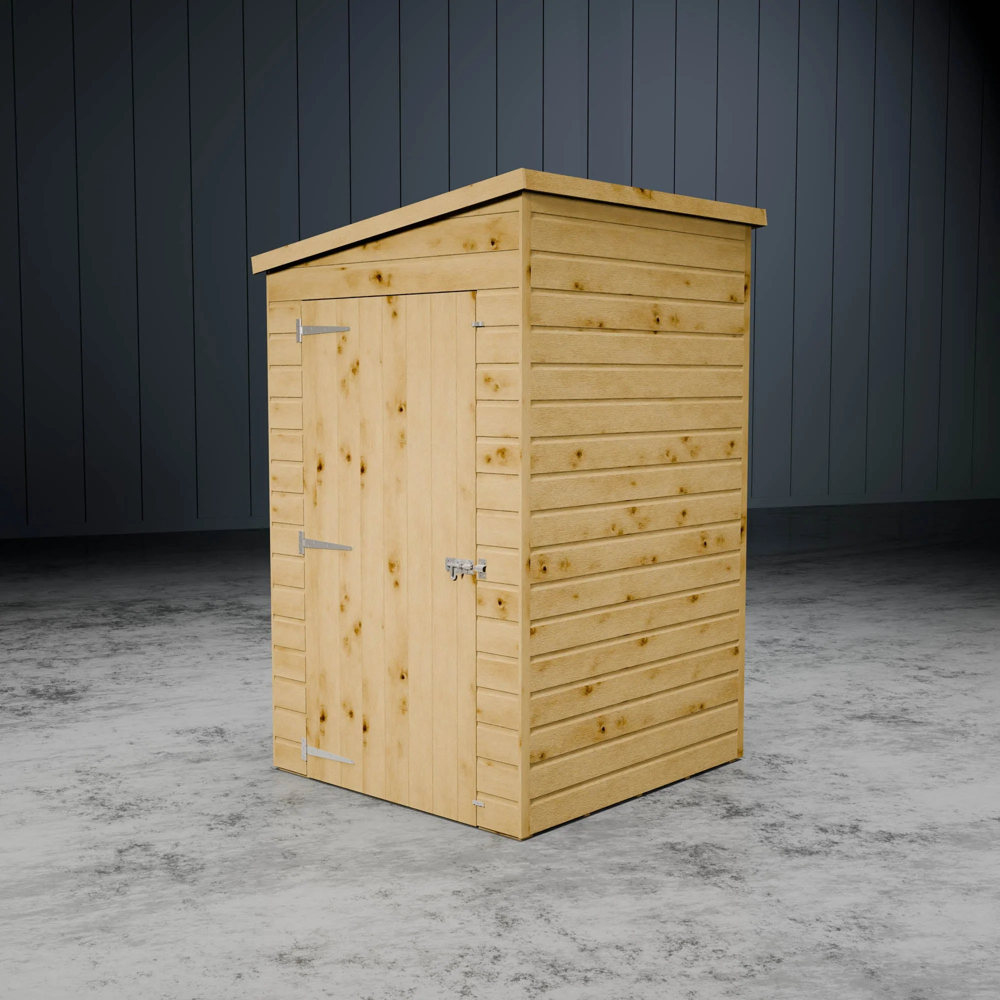 Modular Shiplap Pent Single Door Wooden Shed - Image 5