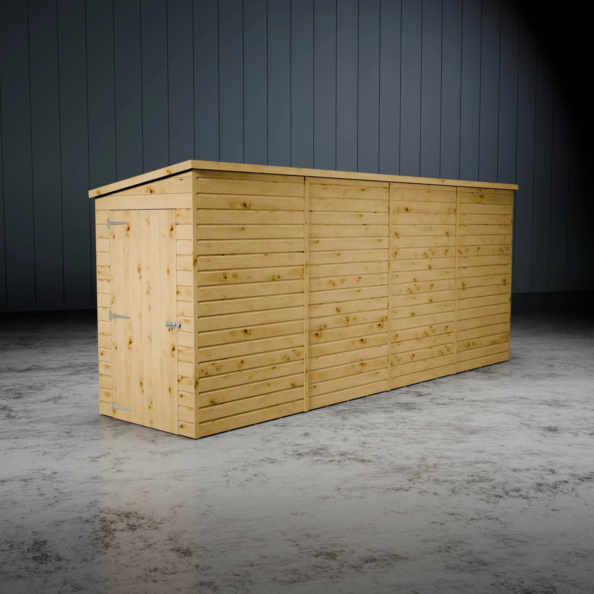 Modular Shiplap Pent Single Door Wooden Shed - Image 8