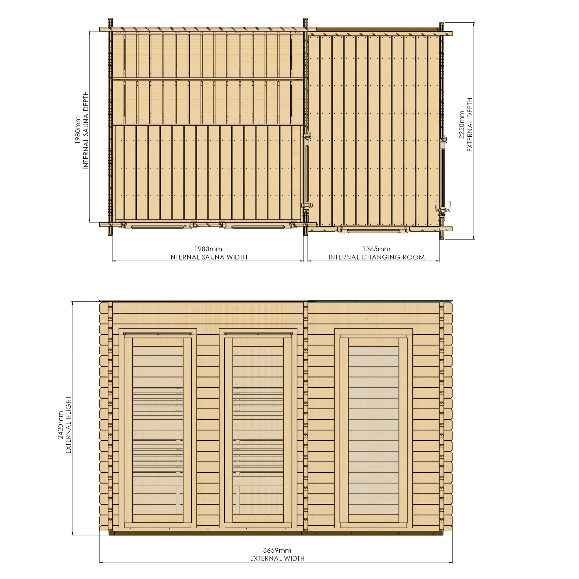 Novi Outdoor Sauna With Changing Room - Image 8