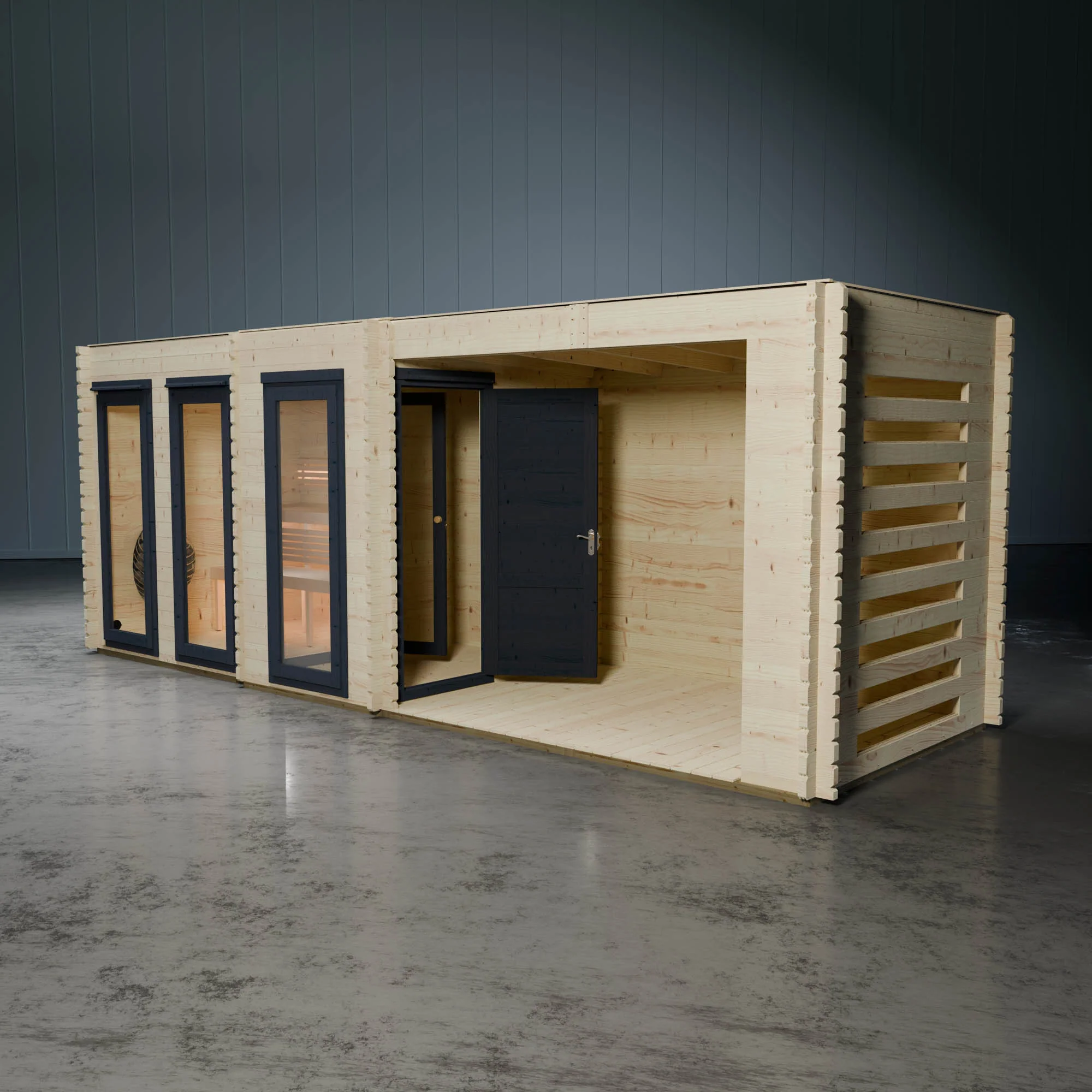 Novi Outdoor Sauna With Changing Room and Large Veranda - Image 3