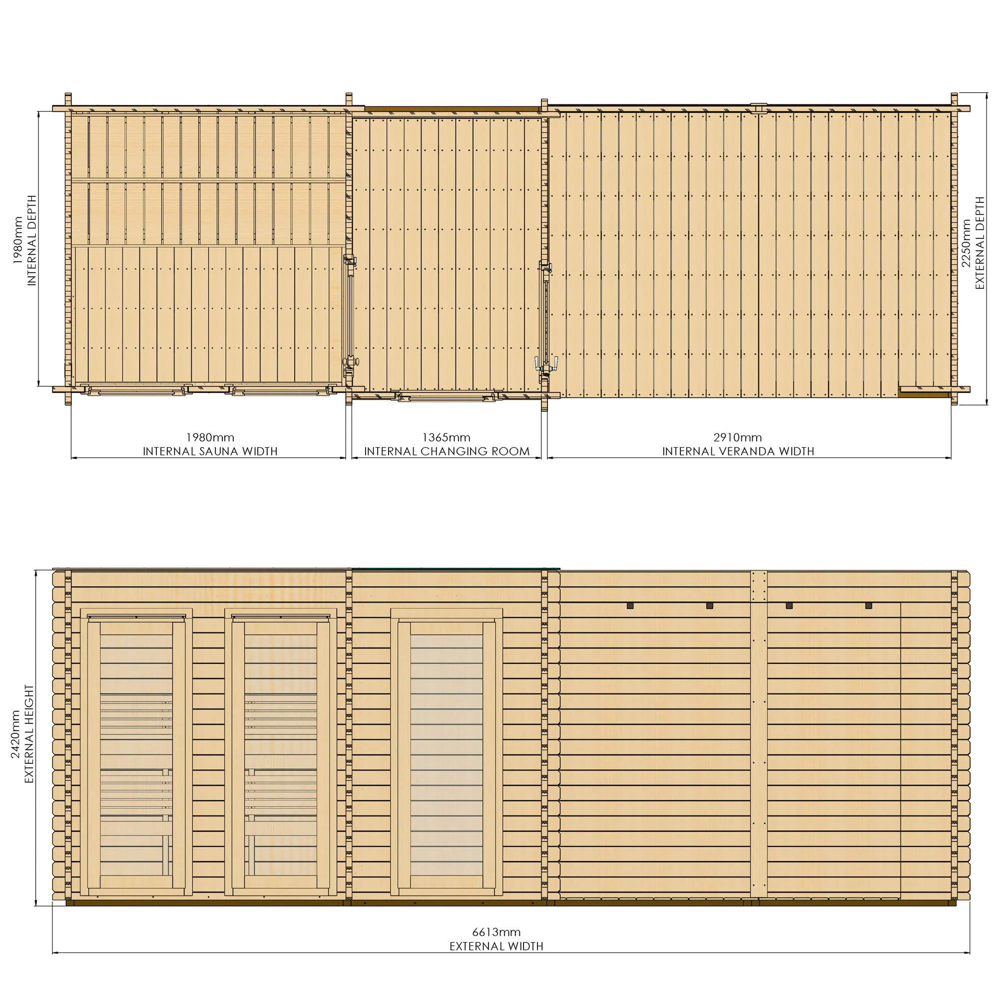 Novi Outdoor Sauna With Changing Room and Large Veranda - Image 8