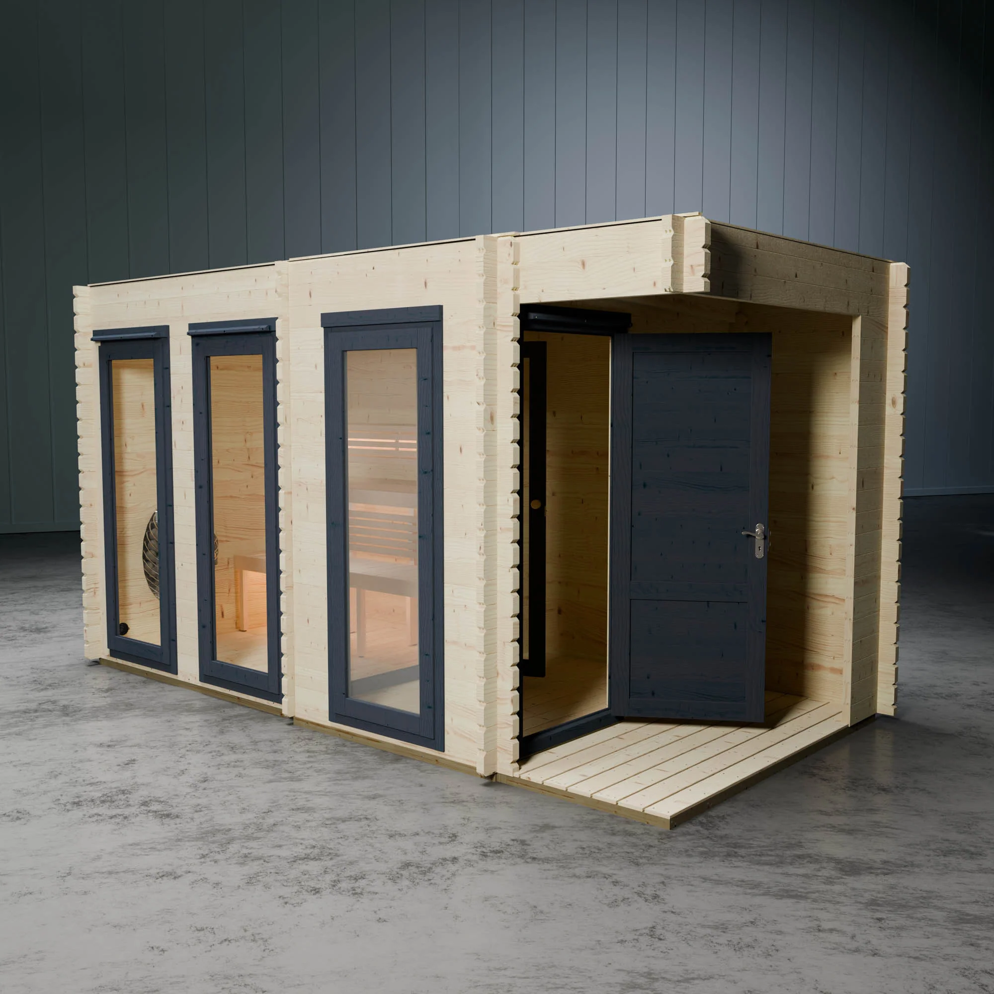 Novi Outdoor Sauna With Changing Room and Small Veranda - Image 3