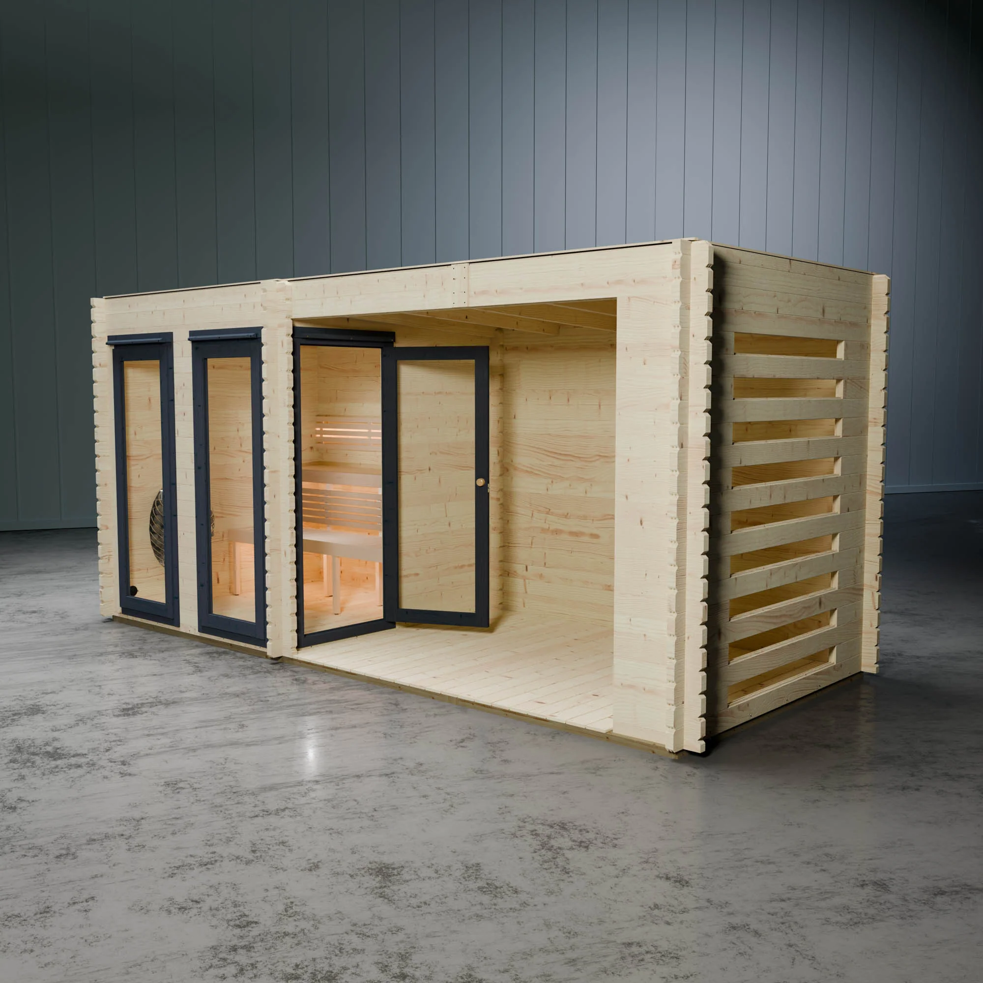 Novi Outdoor Sauna With Large Veranda - Image 3