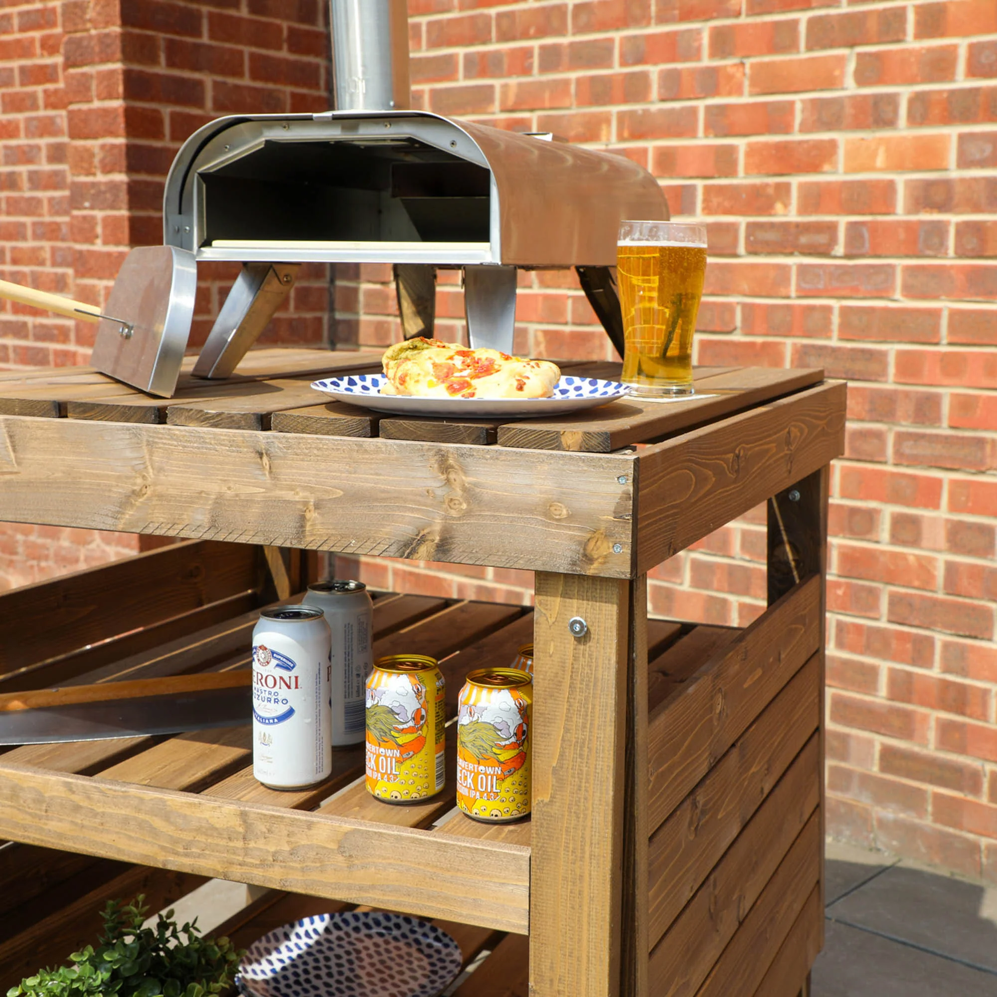 Pressure Treated Pizza Oven and BBQ Table - Image 4