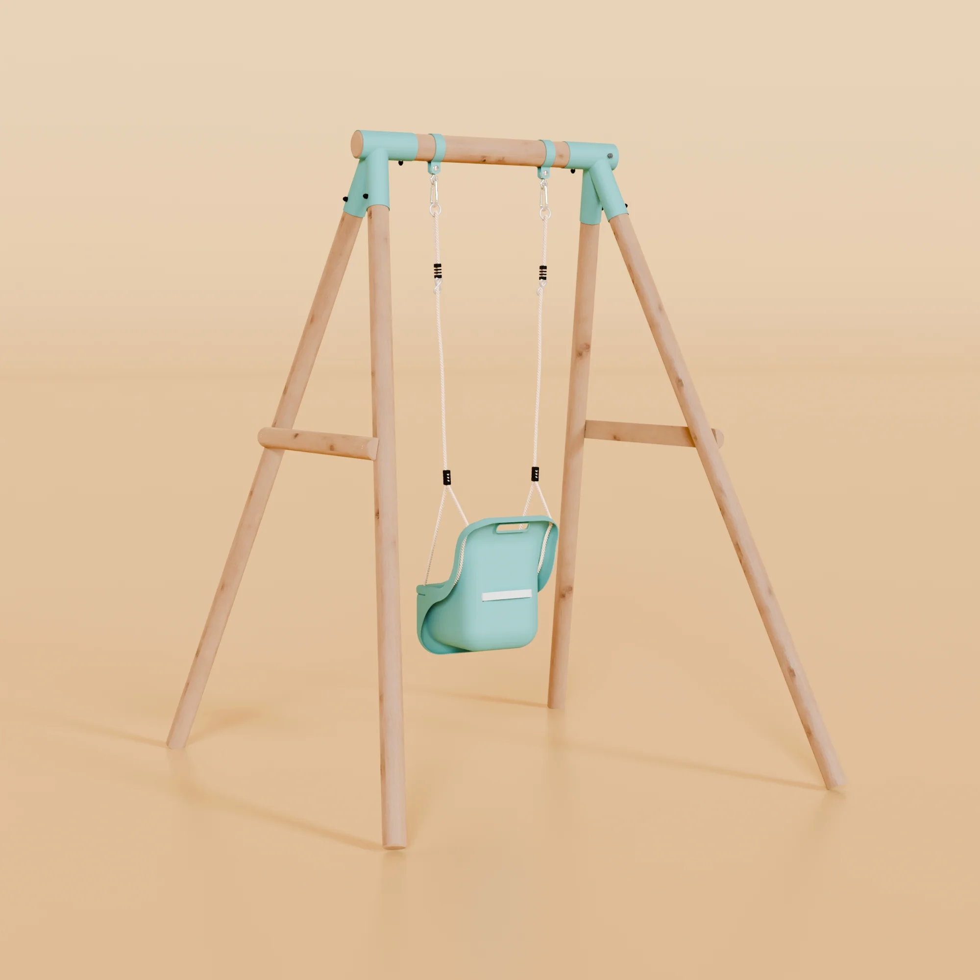 Single Wooden Baby Swing - Evergreen II - Image 4