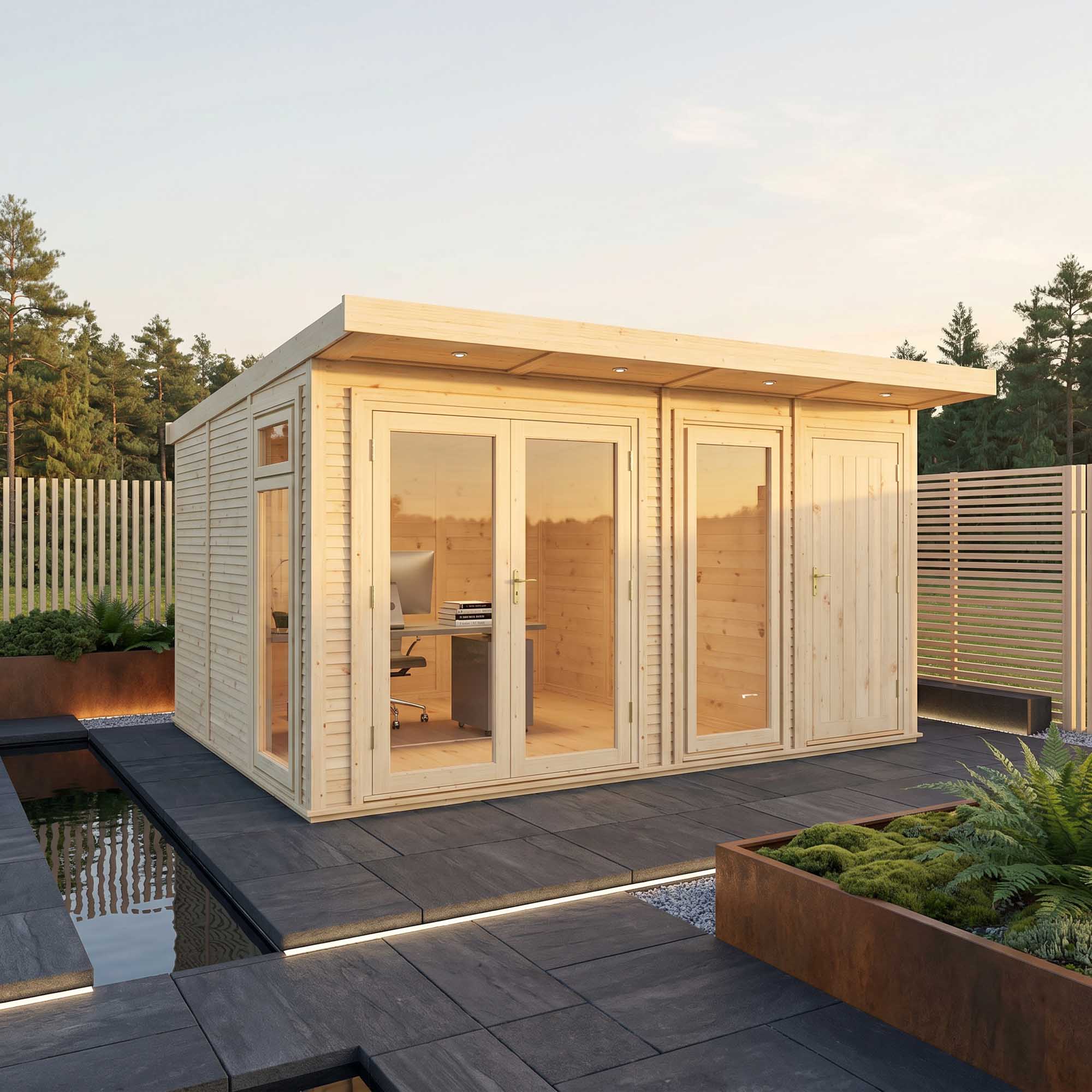 The Classic Insulated Garden Room with Side Shed - Image 5