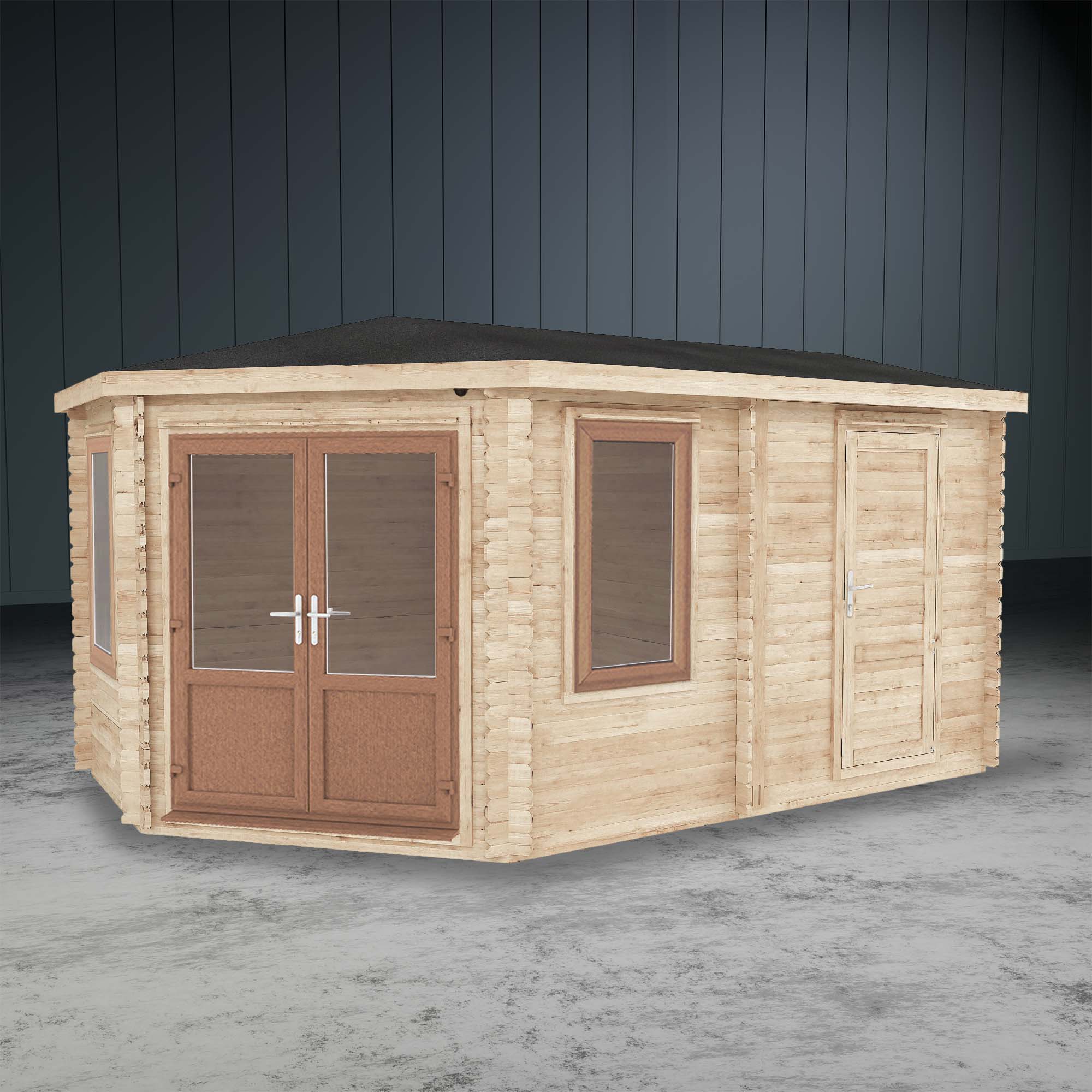 The Goldcrest Corner Log Cabin with Side Shed - Image 3